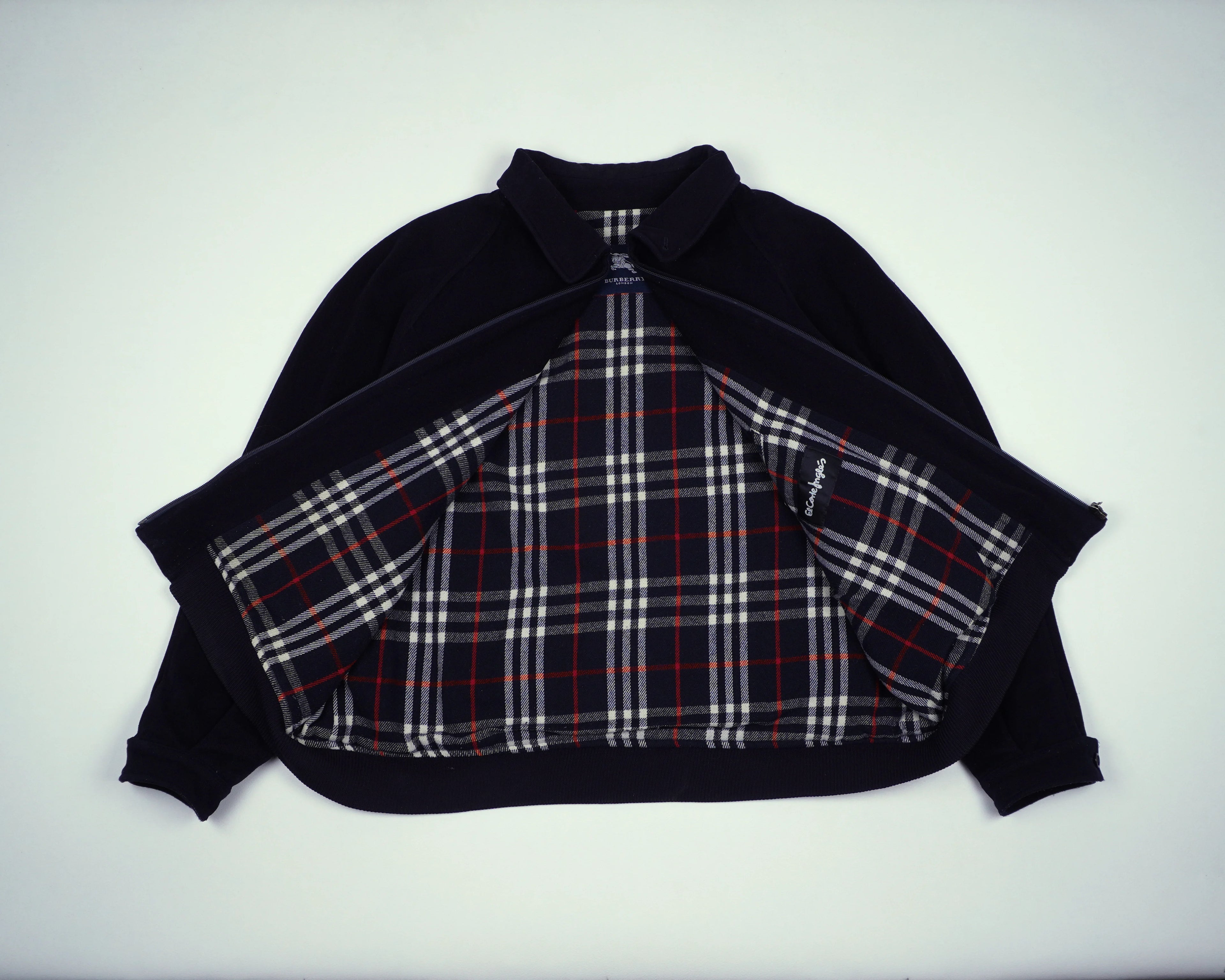 Burberry Navy Harrington Jacket XL Wool