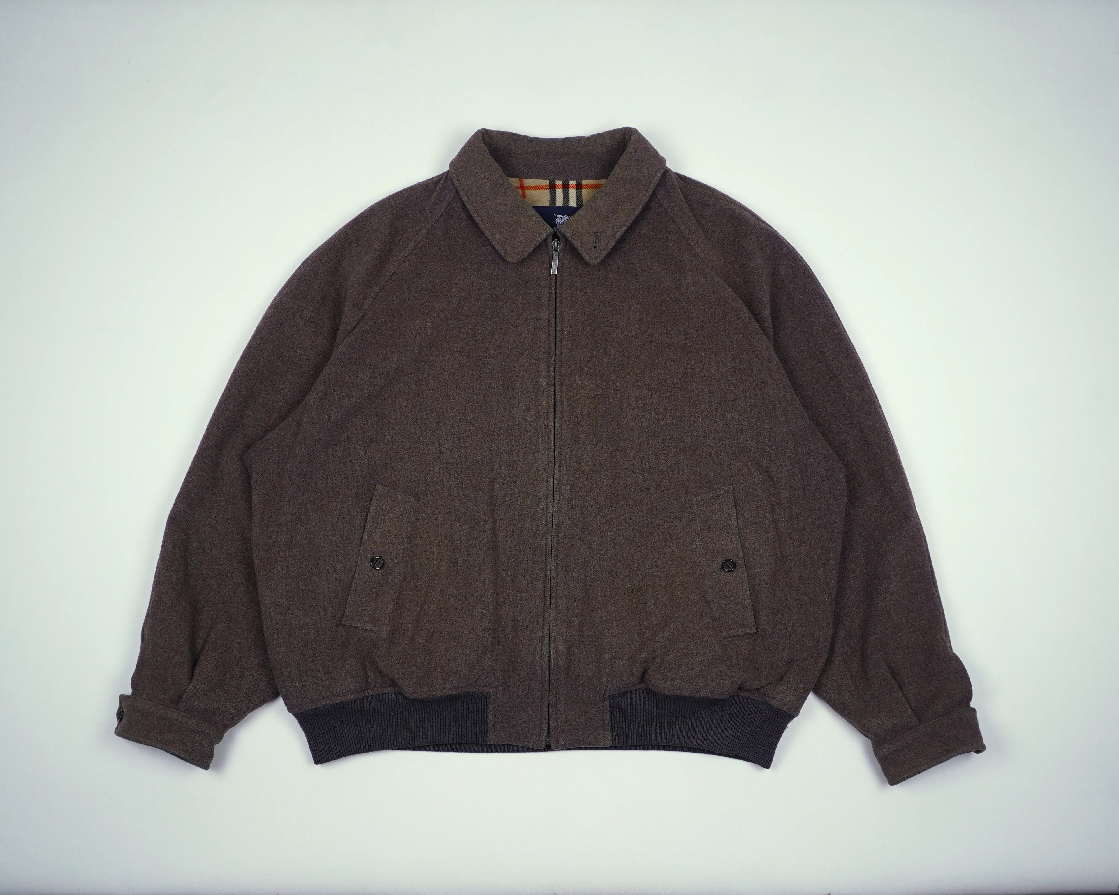 Burberry Green Harrington Jacket XL Wool