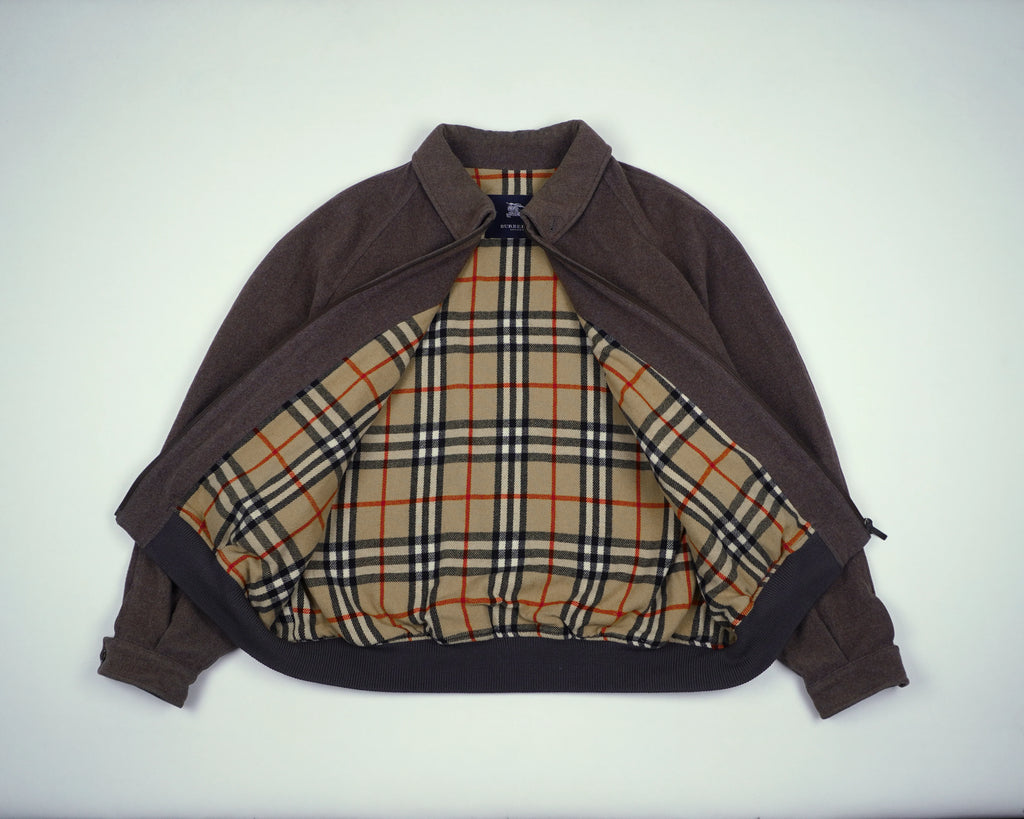 Burberry Green Harrington Jacket XL Wool