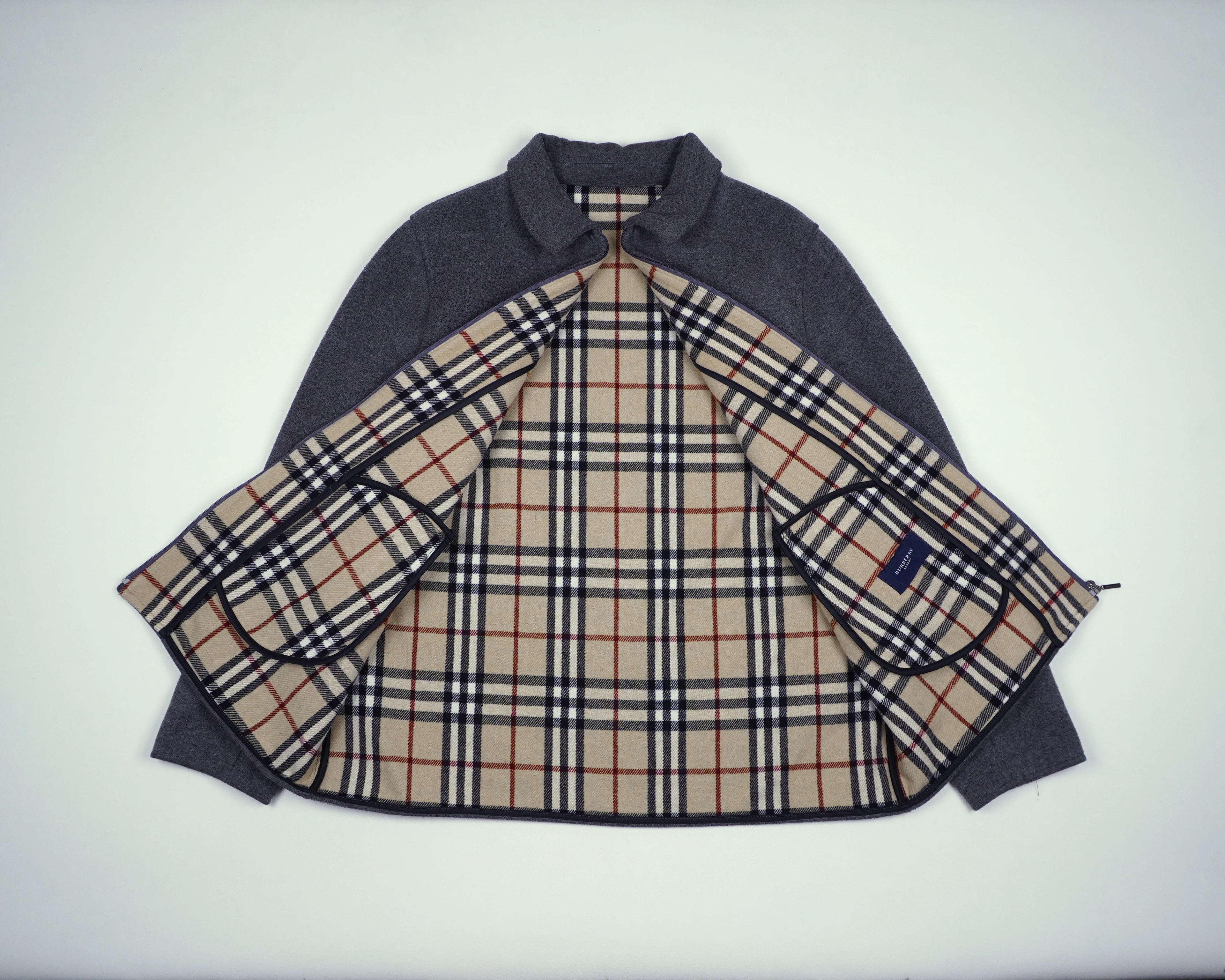 Burberry Grey Wool Coat XL Wool