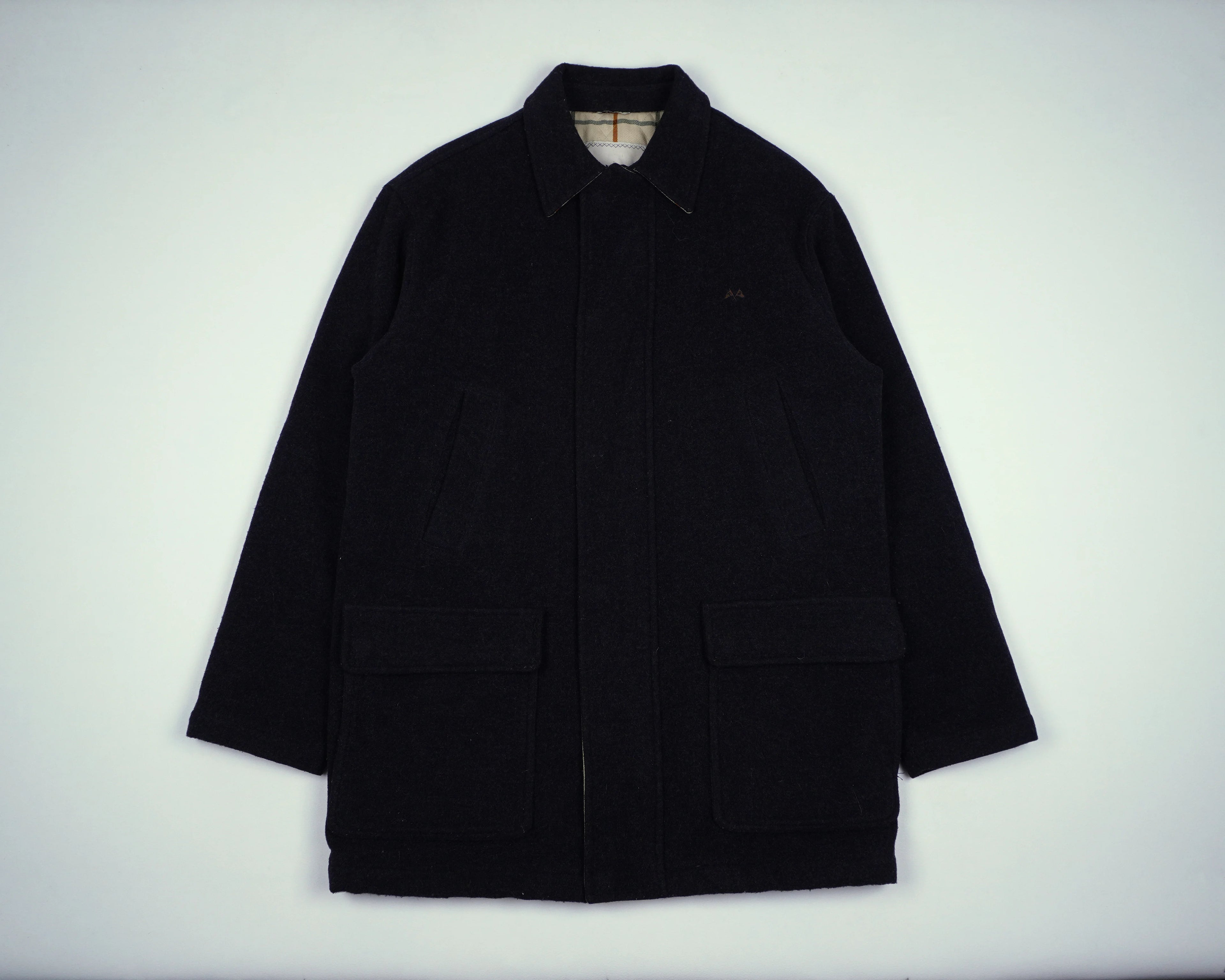 Burberry Black Overcoat S Wool