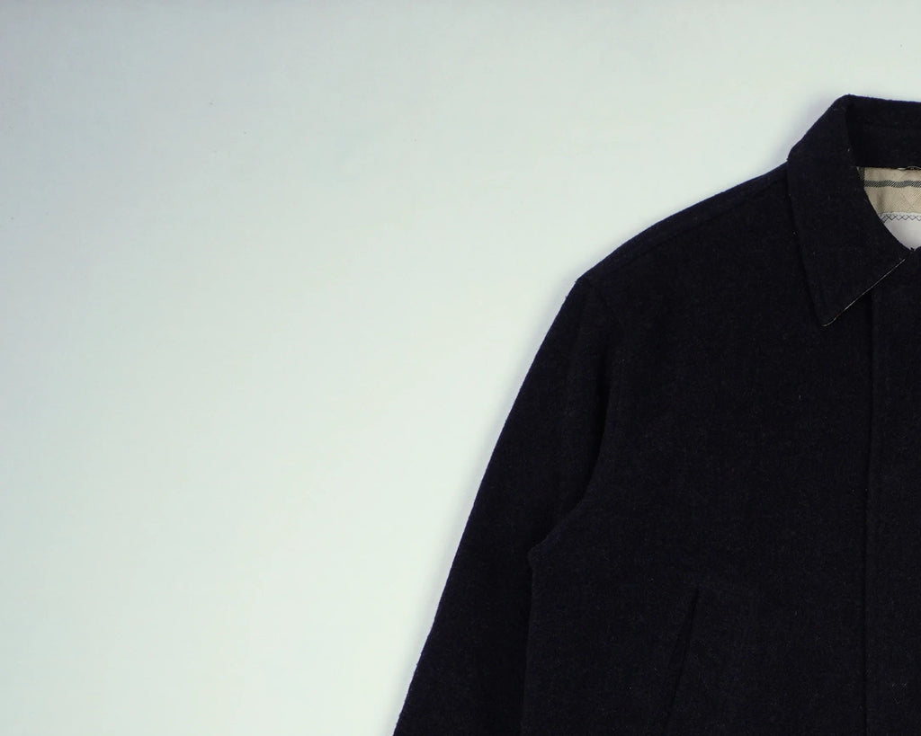 Burberry Black Overcoat S Wool