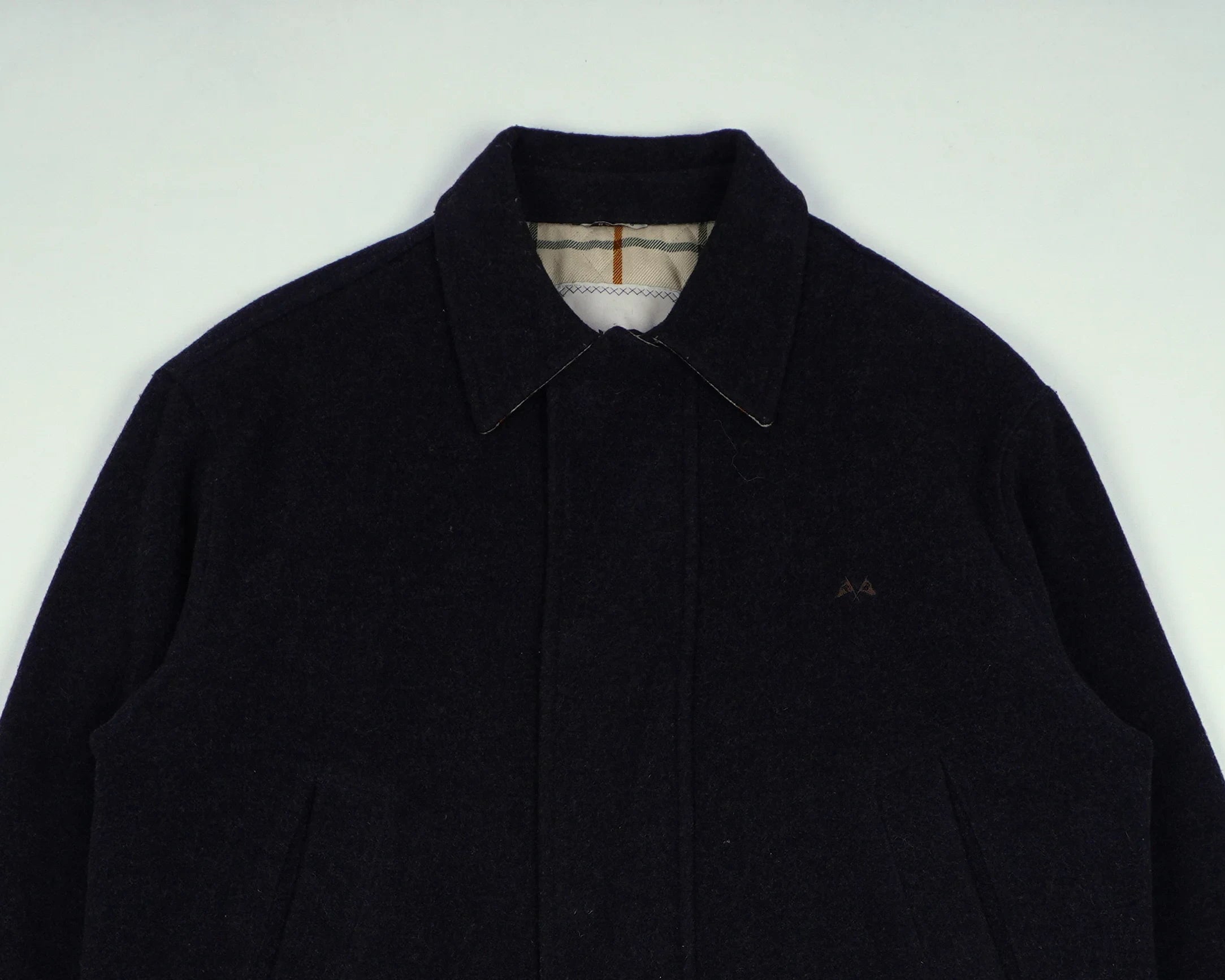 Burberry Black Overcoat S Wool