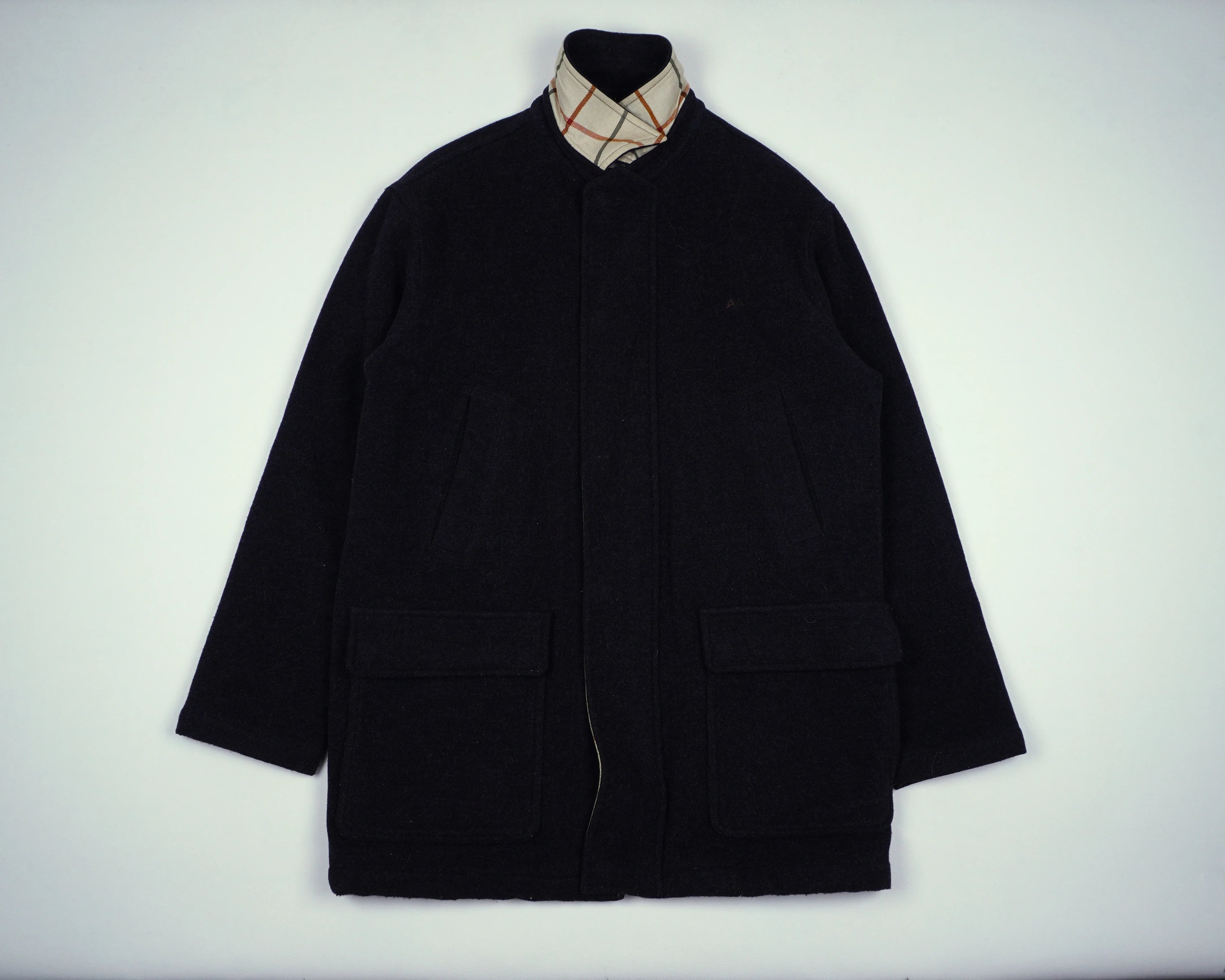 Burberry Black Overcoat S Wool
