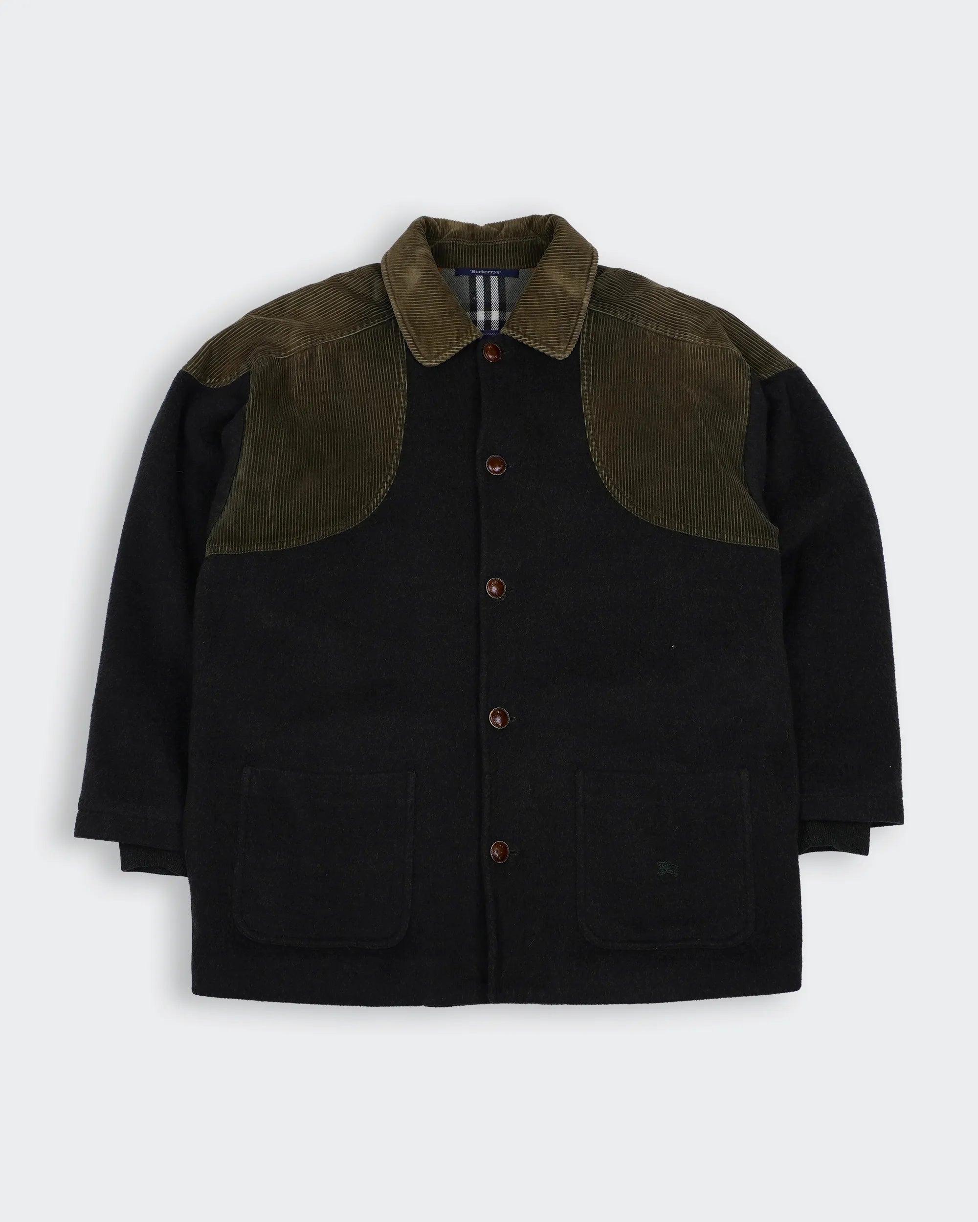 Burberry 1990's Brown Wool Overcoat - M