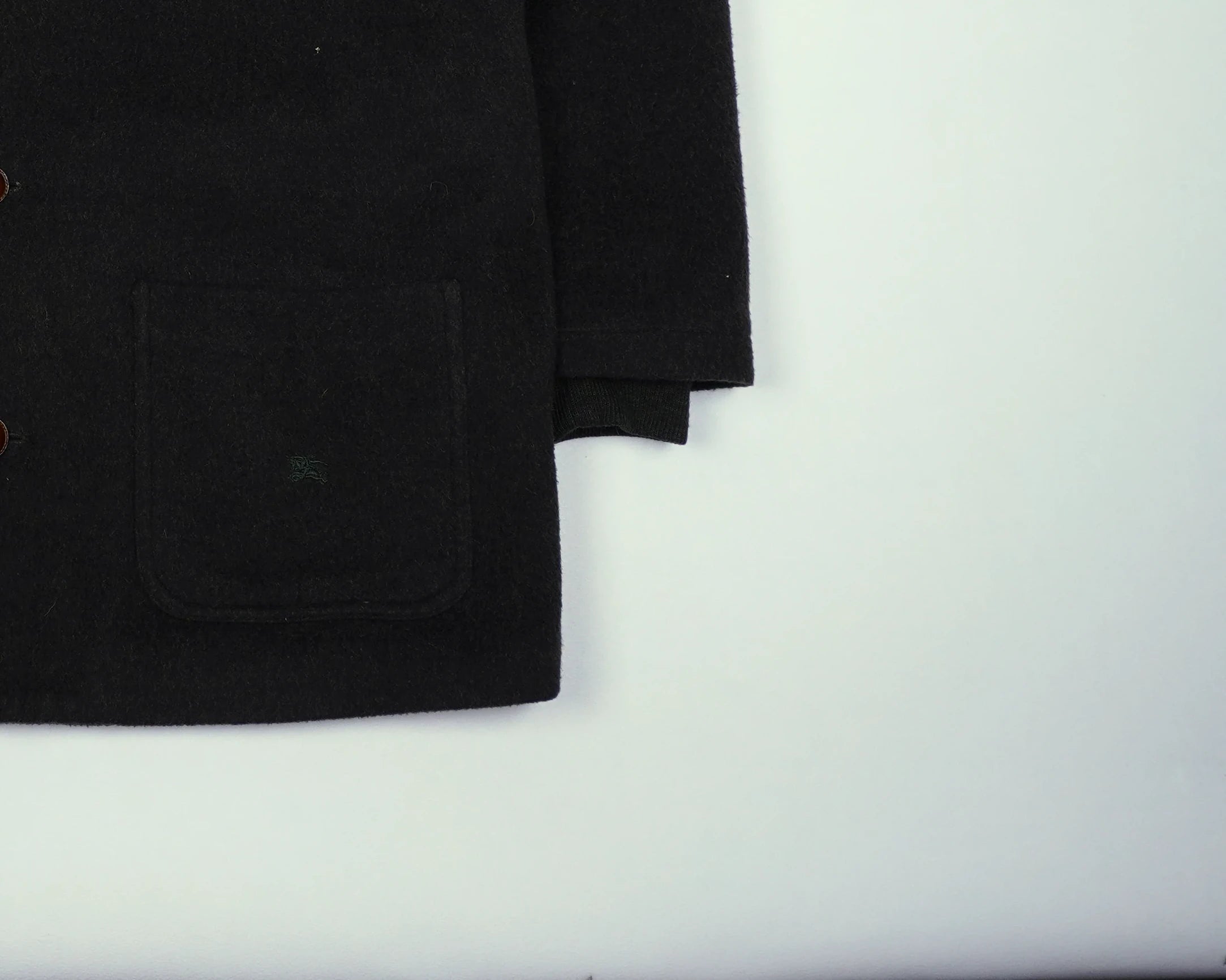 Burberry Green Overcoat S Wool, Corduroy