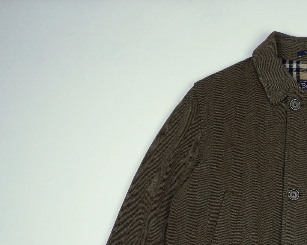 Burberry Green Overcoat L Wool