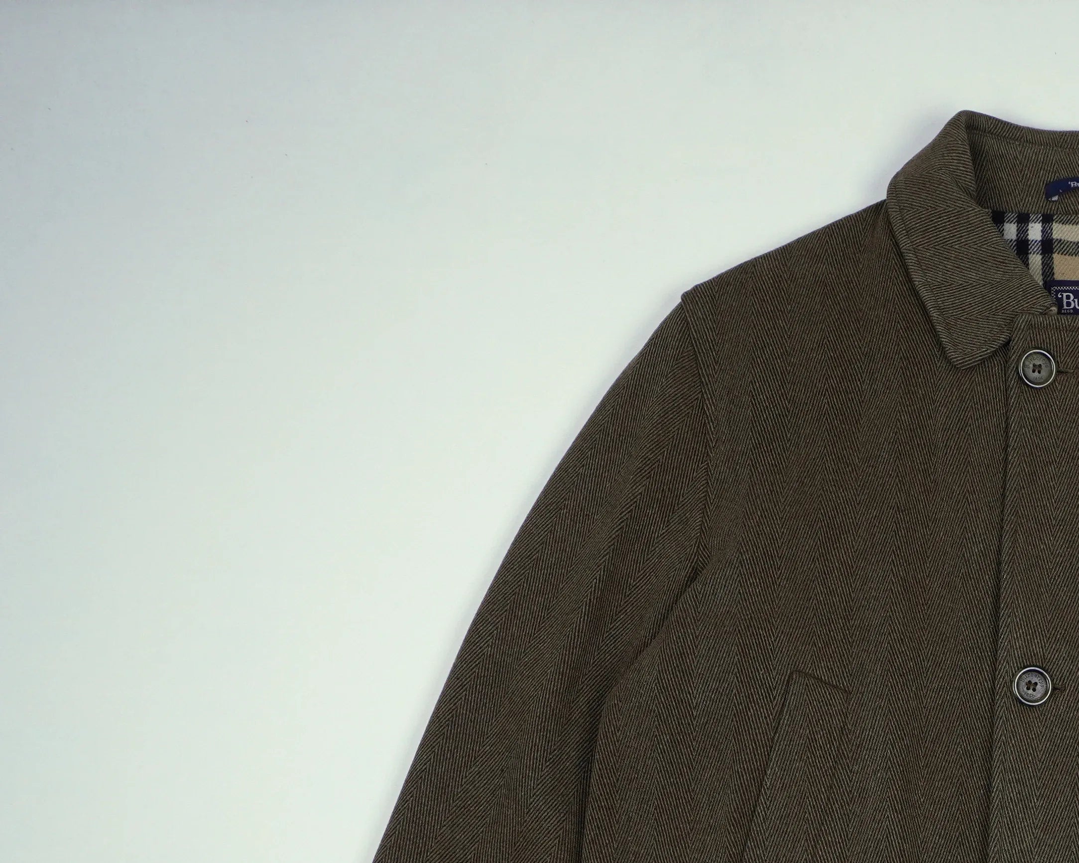 Burberry Green Overcoat L Wool