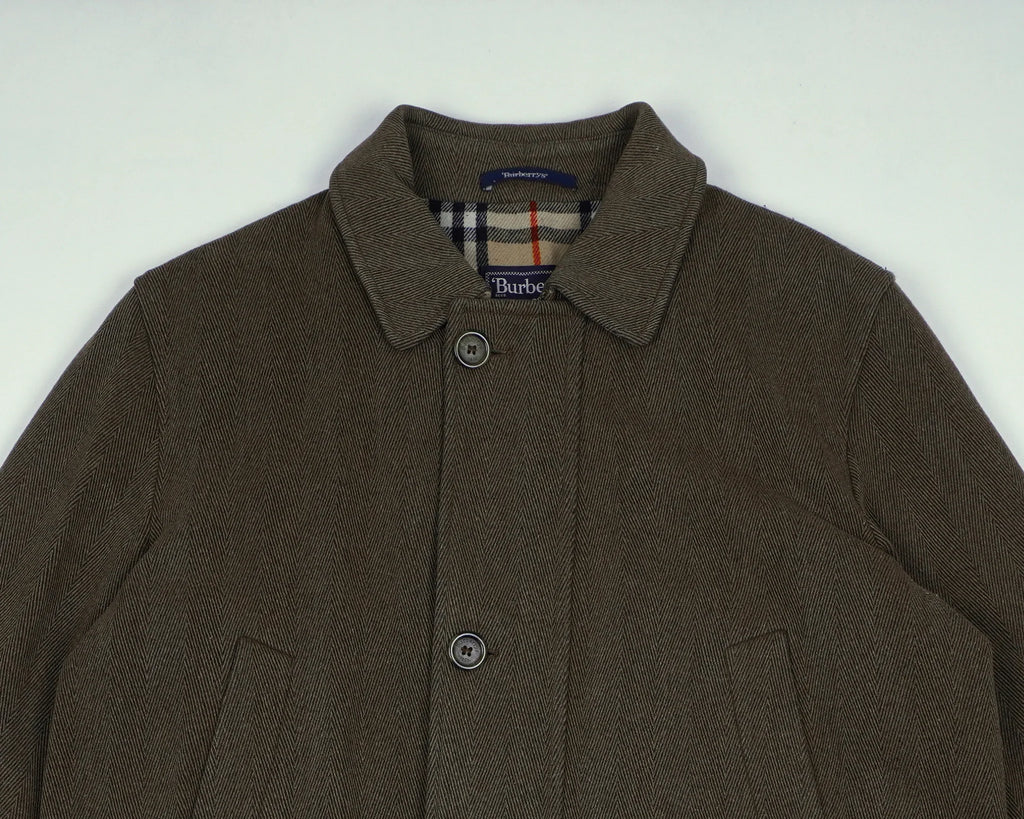 Burberry Green Overcoat L Wool
