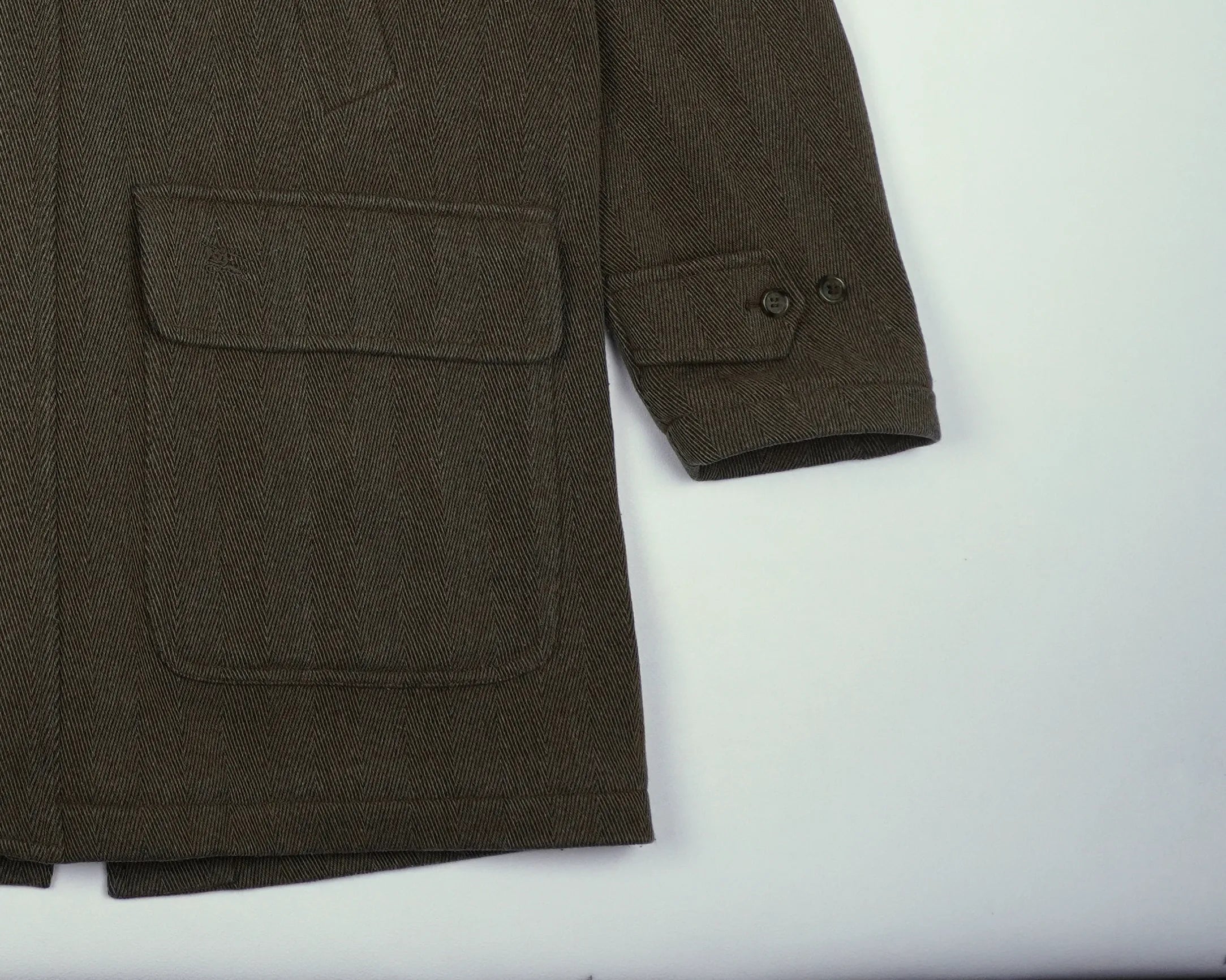 Burberry Green Overcoat L Wool