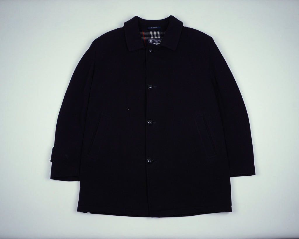 Burberry Navy Overcoat XL Wool