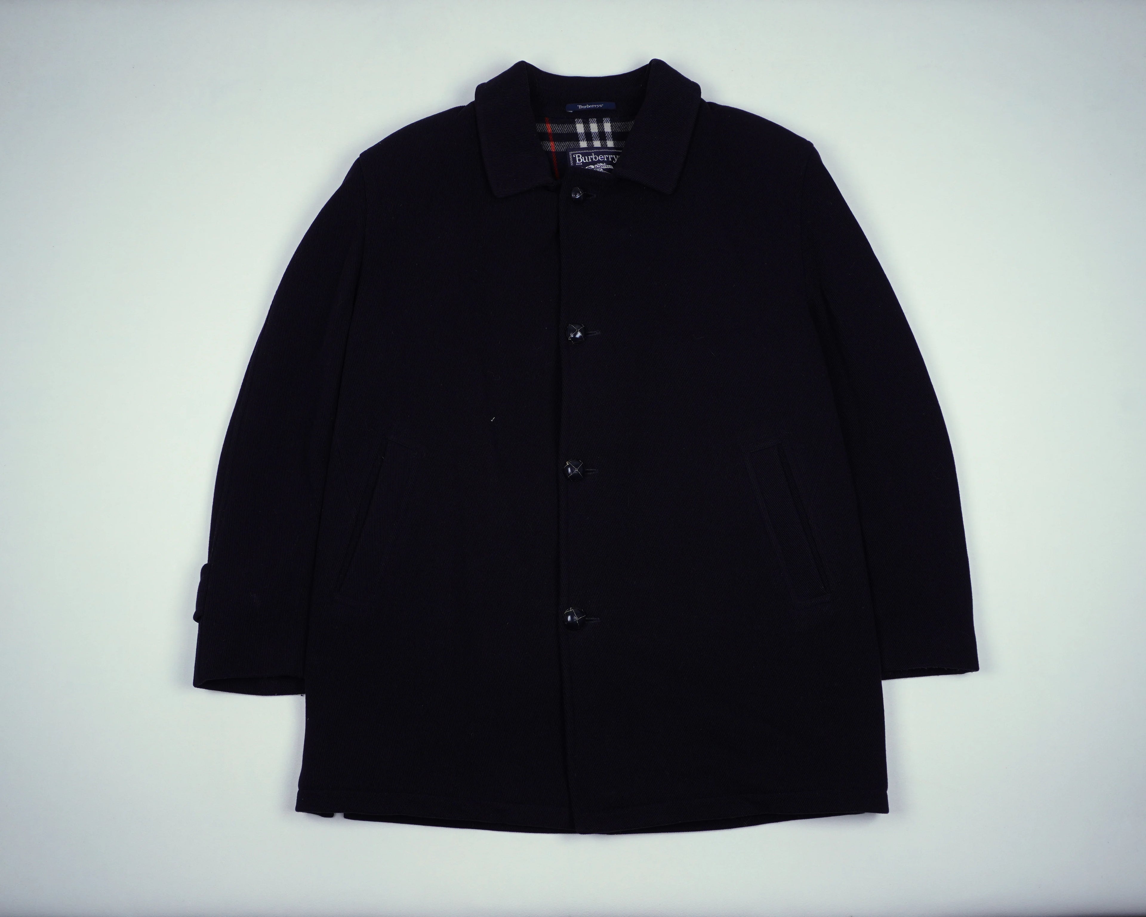 Burberry Navy Overcoat XL Wool