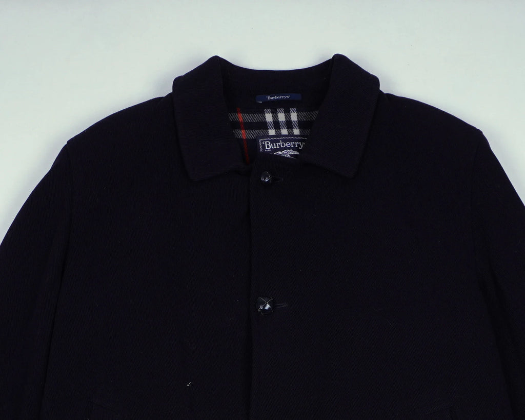 Burberry Navy Overcoat XL Wool