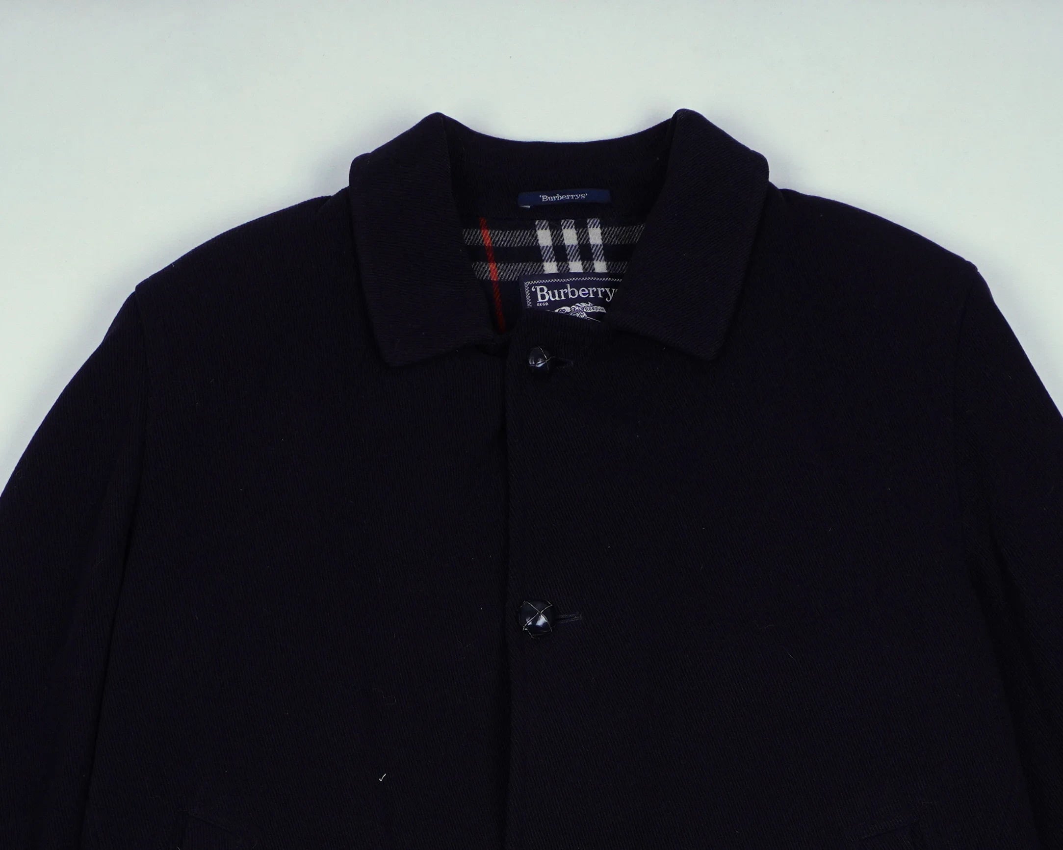 Burberry Navy Overcoat XL Wool