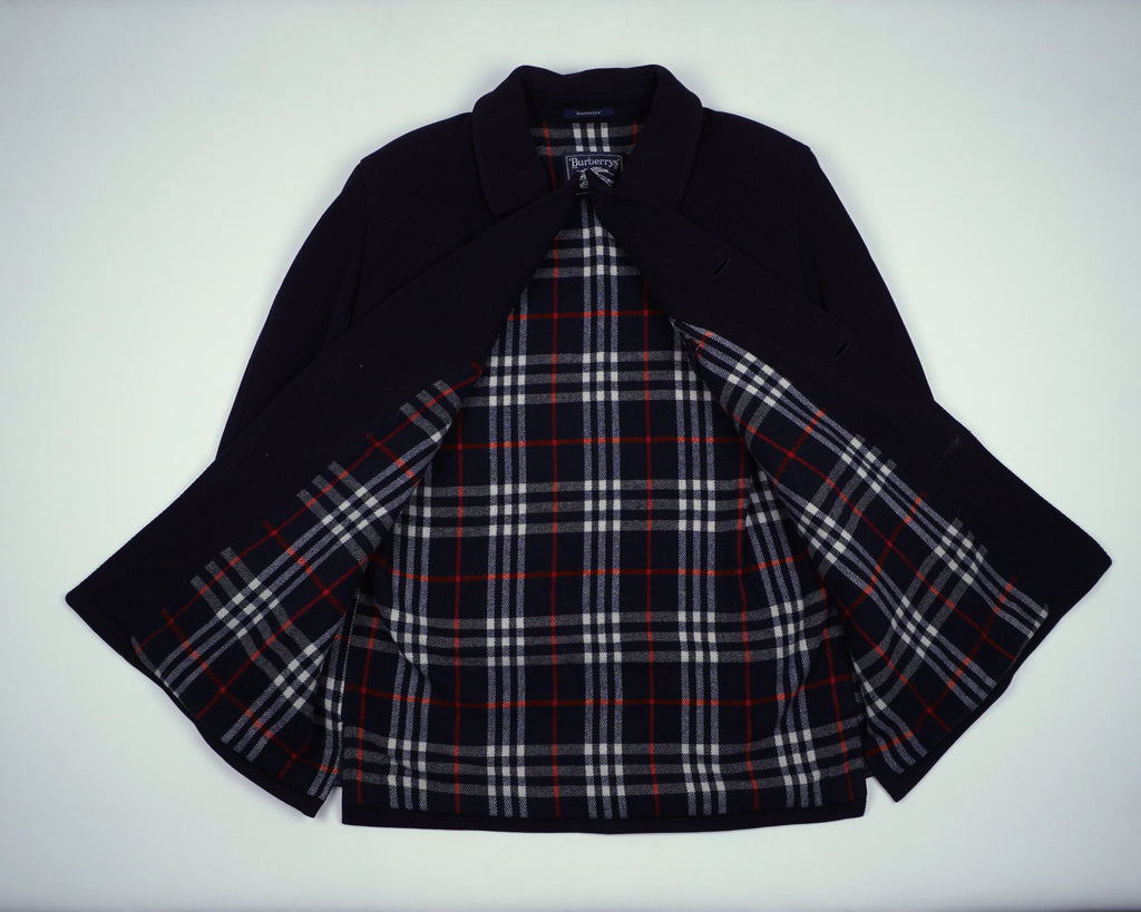 Burberry Navy Overcoat XL Wool