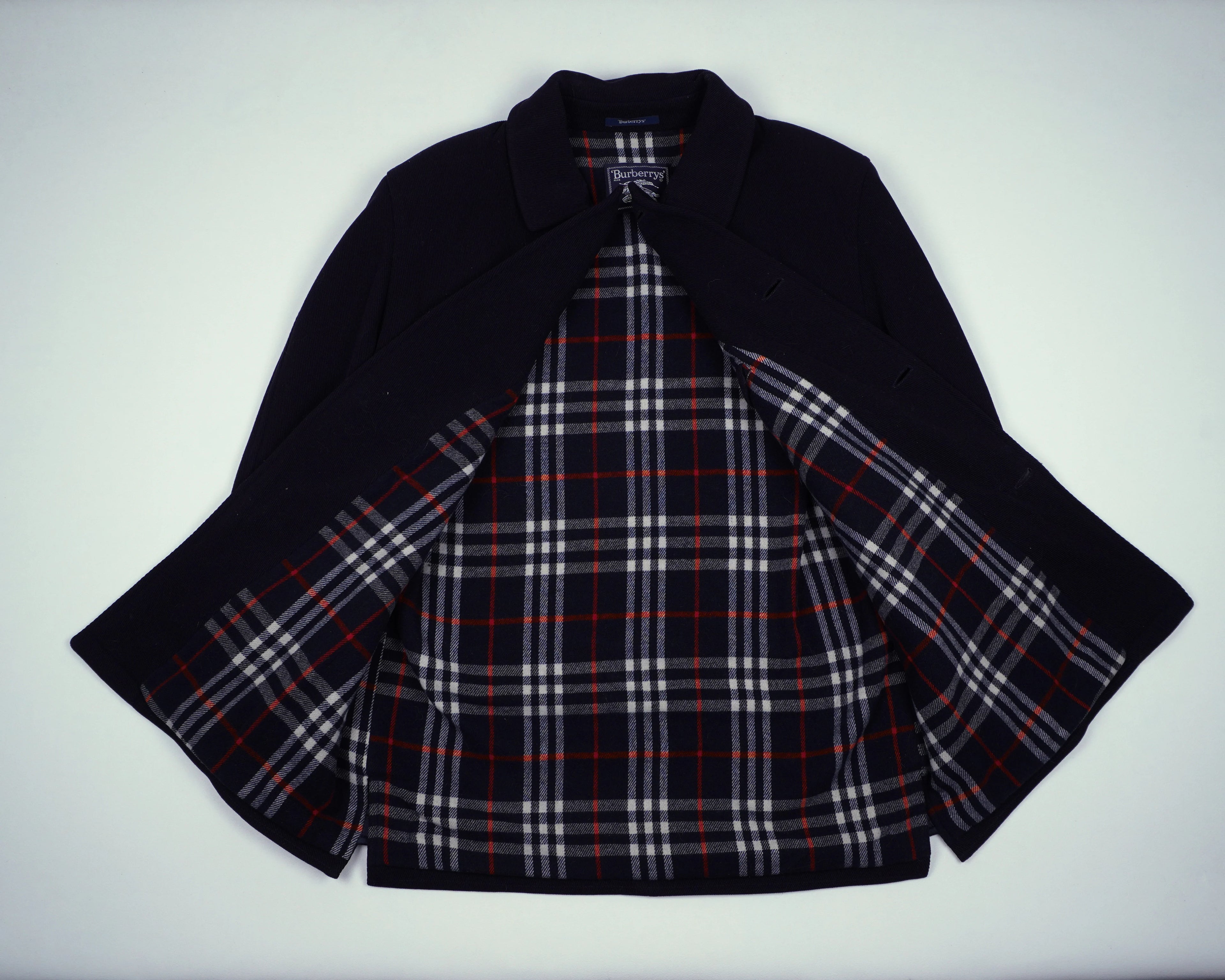 Burberry Navy Overcoat XL Wool