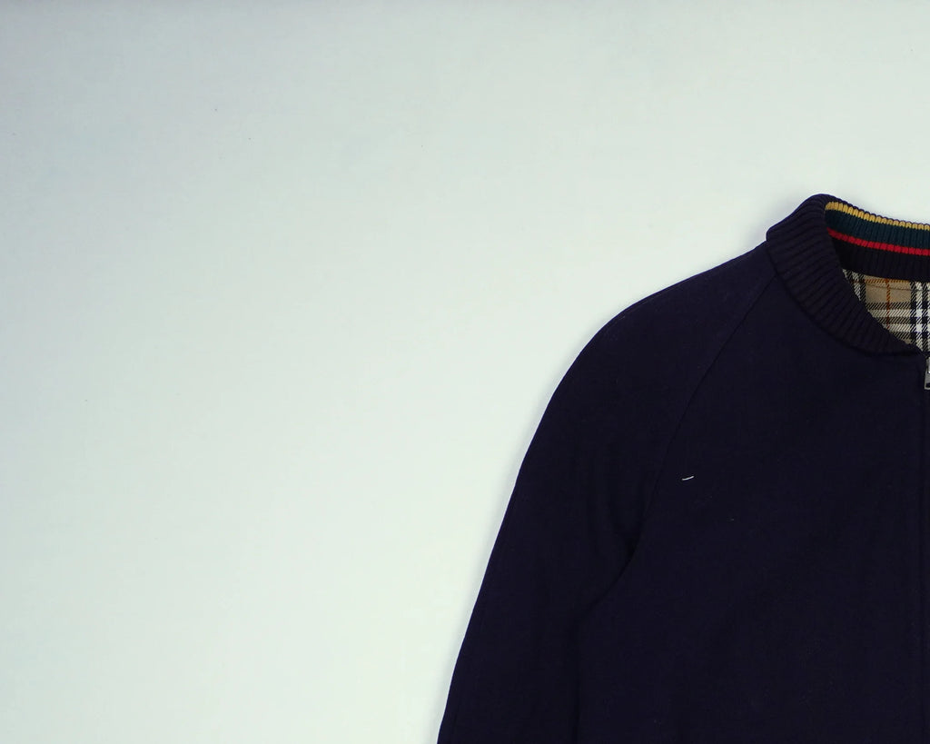 Burberry Navy Harrington Jacket S Wool