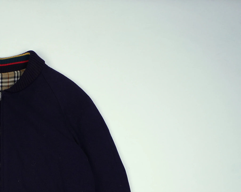 Burberry Navy Harrington Jacket S Wool