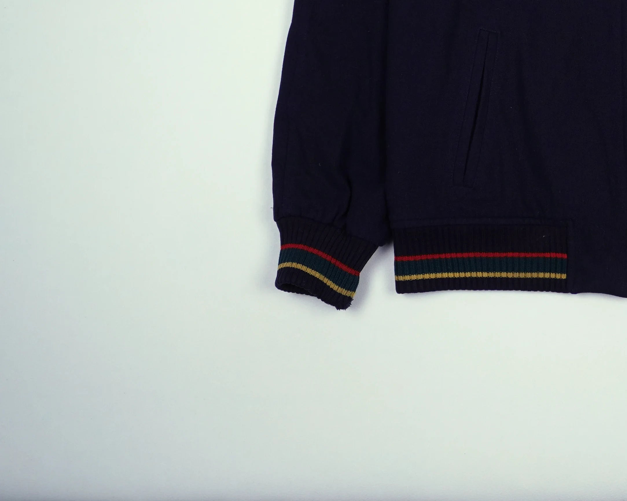 Burberry Navy Harrington Jacket S Wool