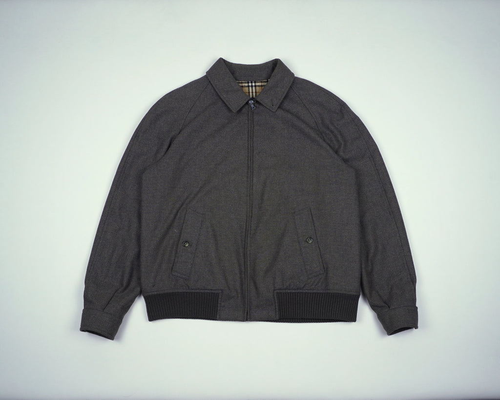 Burberry Grey Harrington Jacket M Cotton, Wool