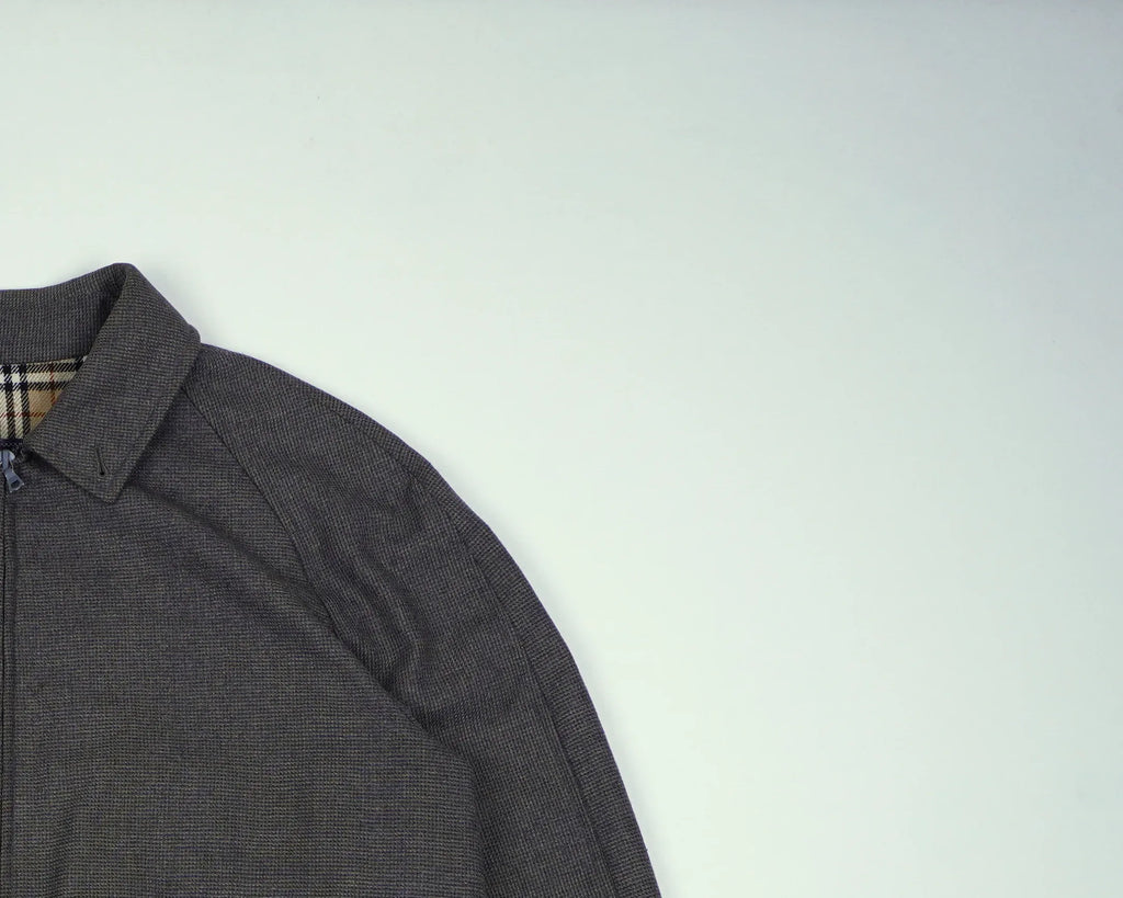 Burberry Grey Harrington Jacket M Cotton, Wool