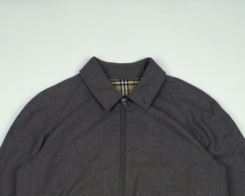 Burberry Grey Harrington Jacket M Cotton, Wool