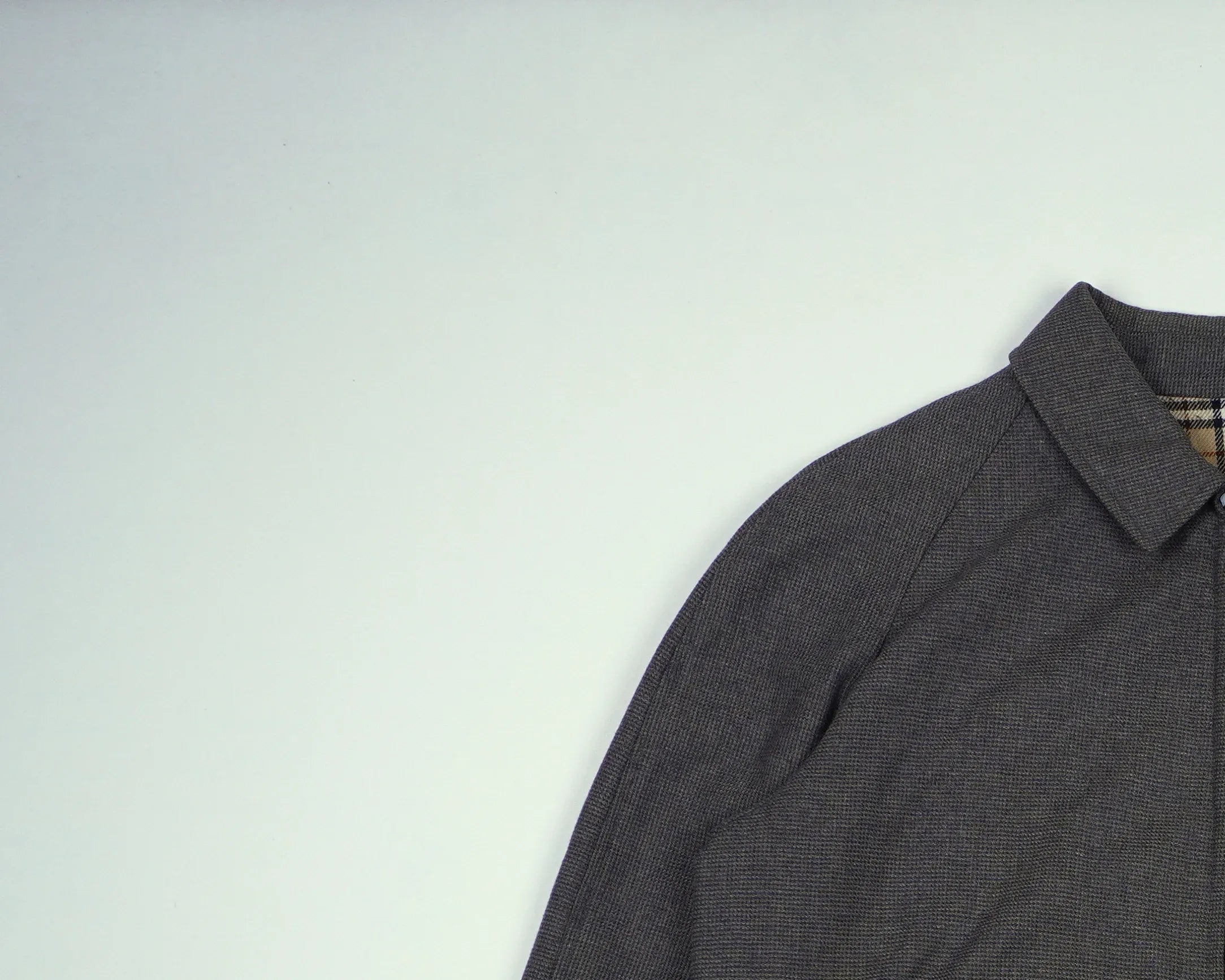 Burberry Grey Harrington Jacket M Cotton, Wool