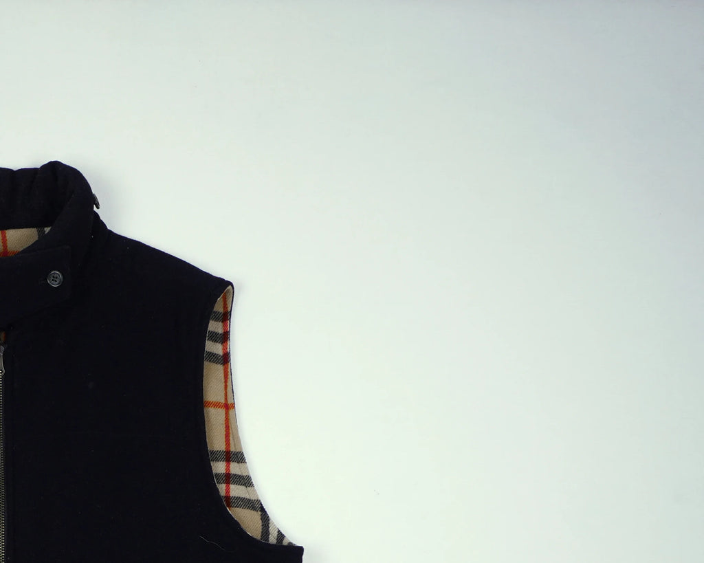 Burberry Navy Vest M Wool