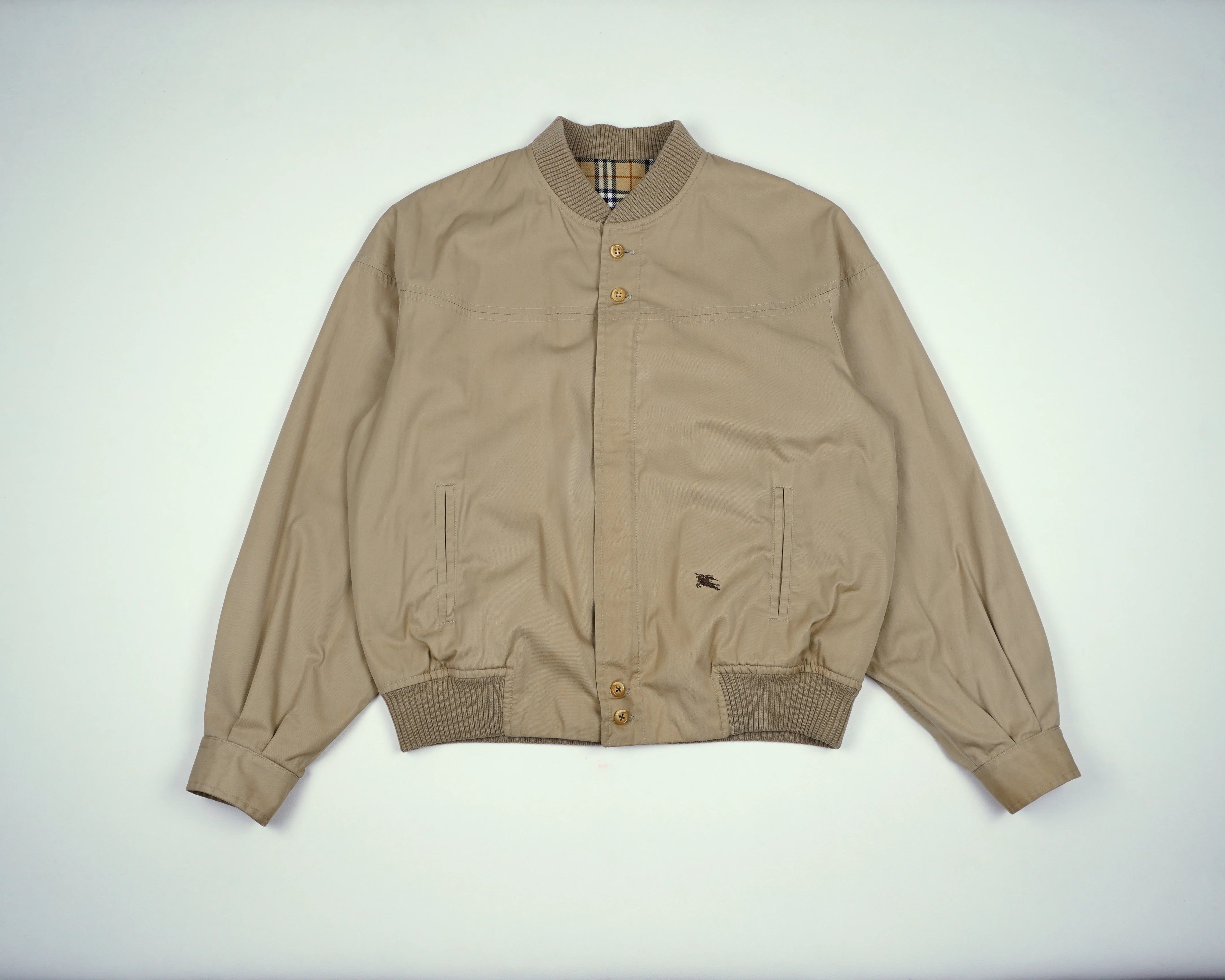 Burberry Beige Jacket L Polyester, Cotton