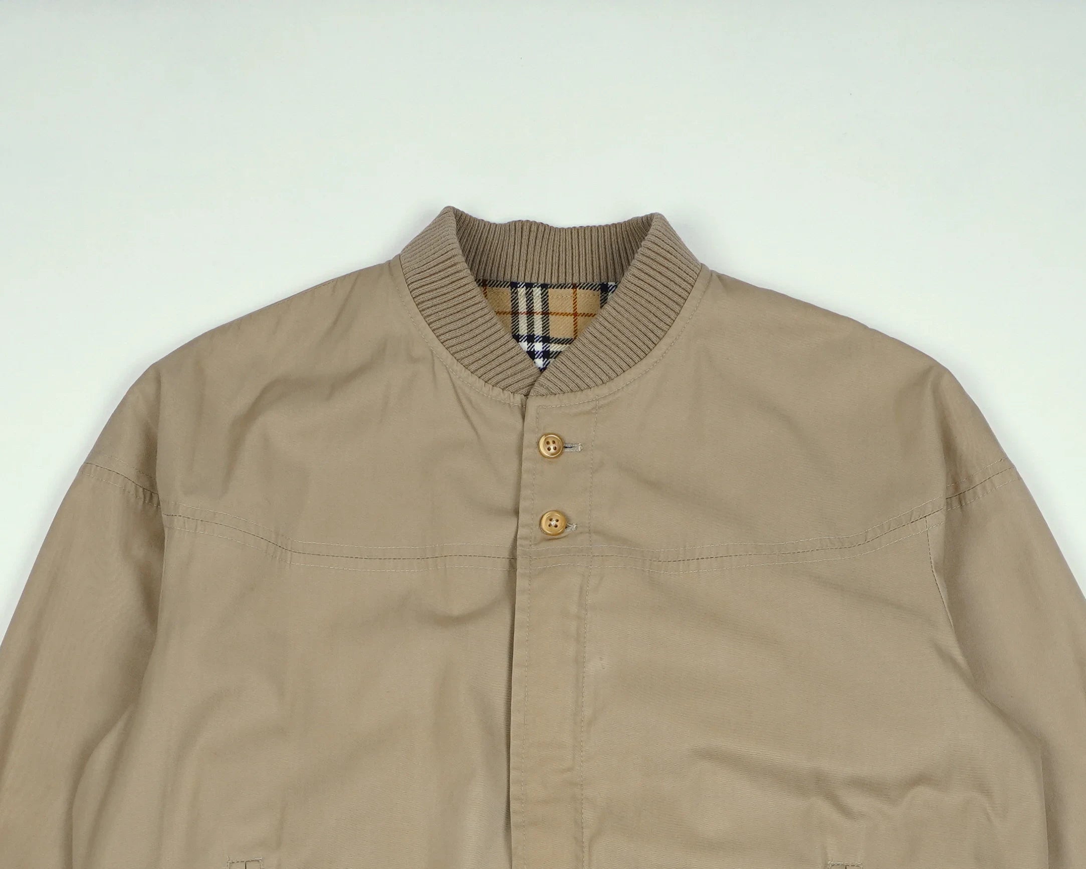 Burberry Beige Jacket L Polyester, Cotton