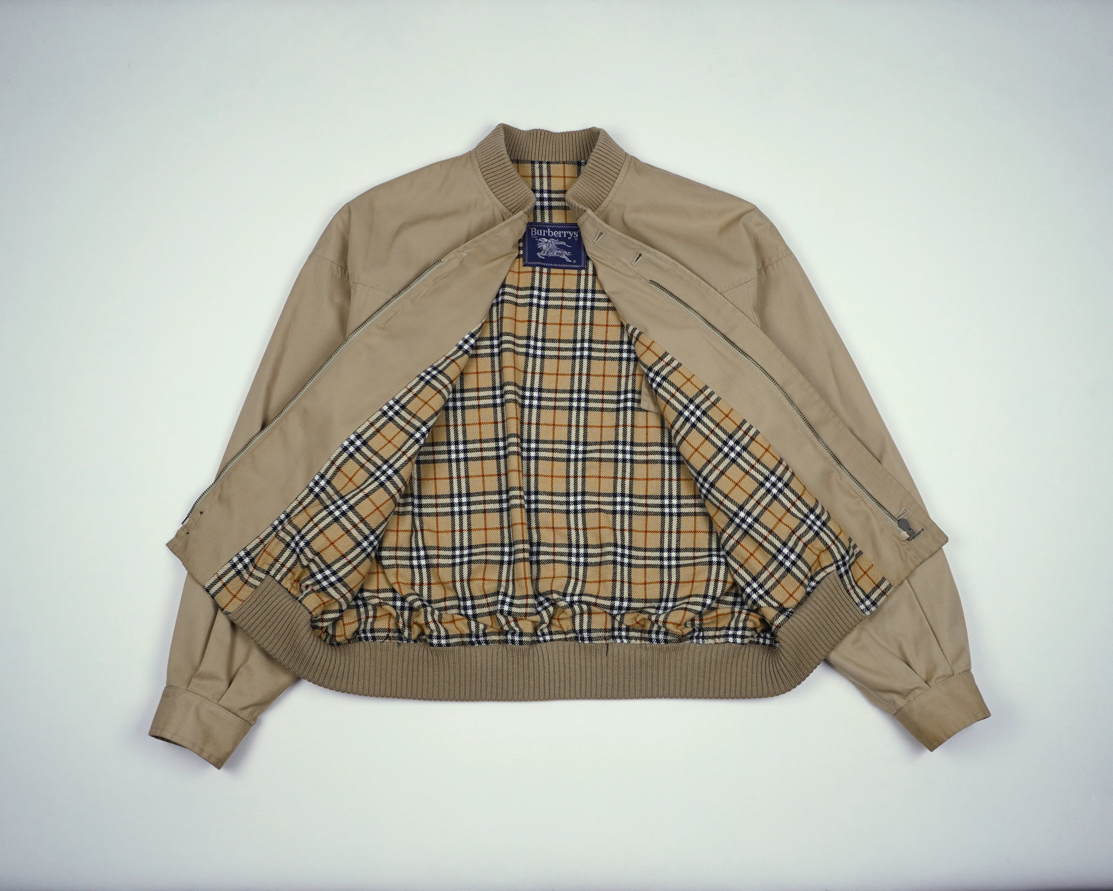 Burberry Beige Jacket L Polyester, Cotton