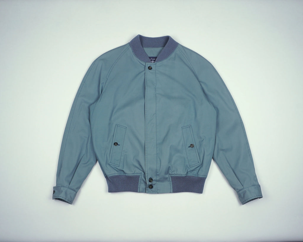 Burberry Blue Bomber Jacket S Polyester, Cotton