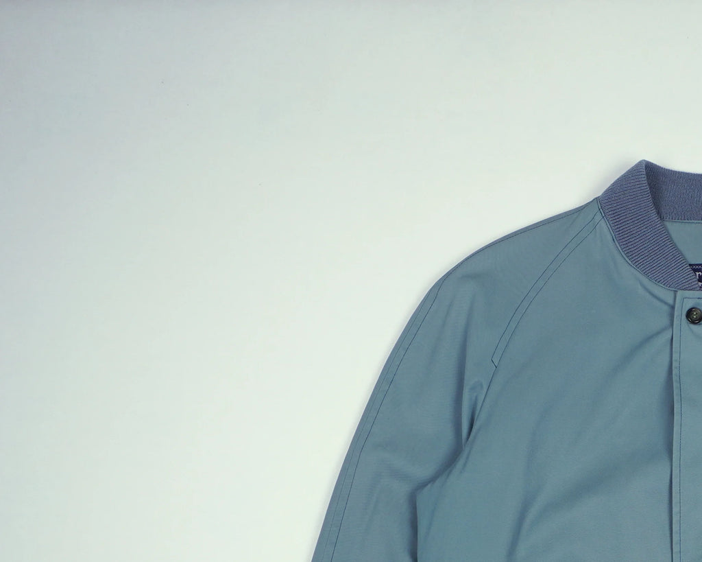 Burberry Blue Bomber Jacket S Polyester, Cotton