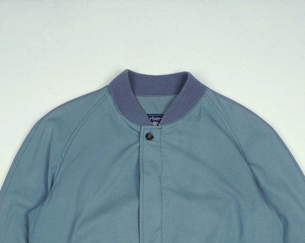 Burberry Blue Bomber Jacket S Polyester, Cotton