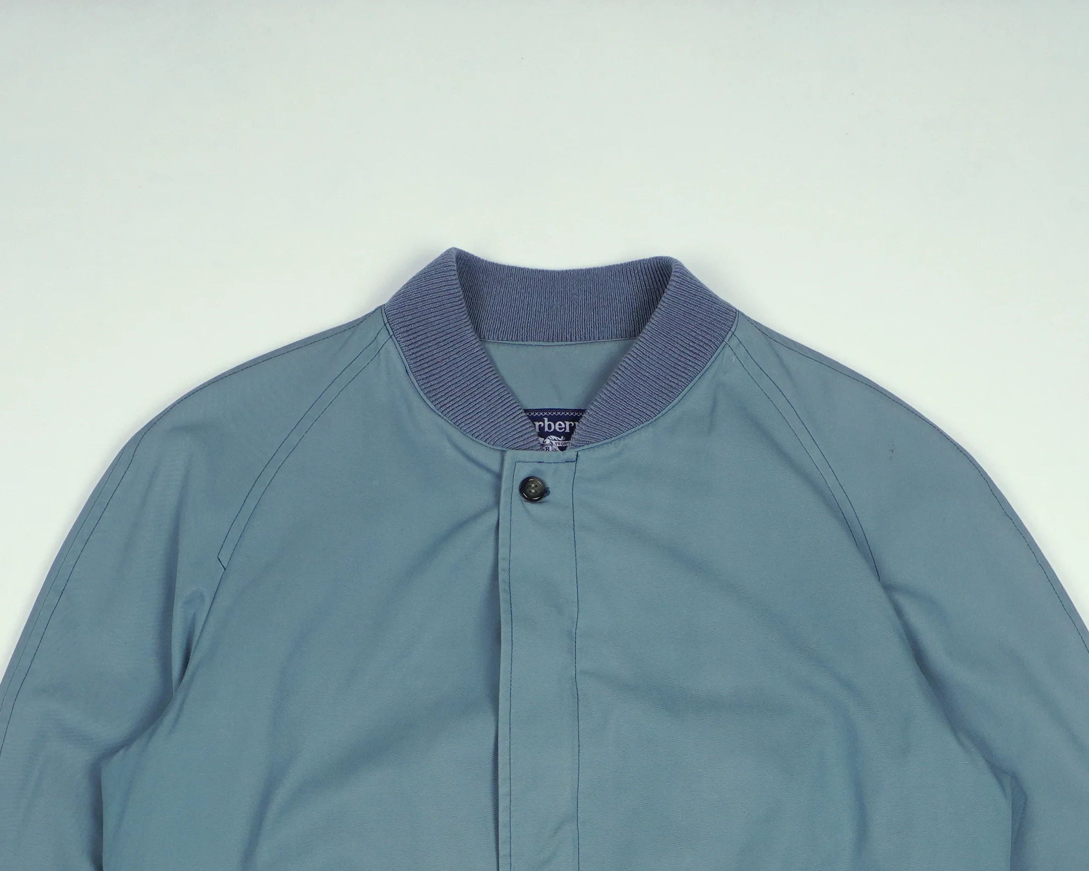 Burberry Blue Bomber Jacket S Polyester, Cotton