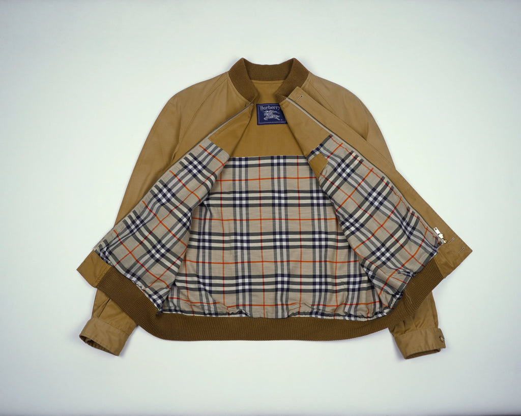 Burberry Brown Bomber Jacket M Cotton