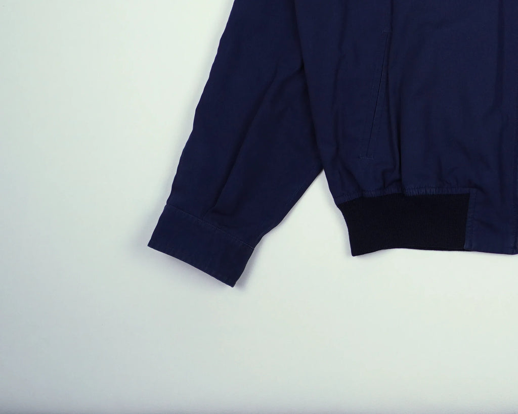Burberry Navy Bomber Jacket L Polyester, Cotton