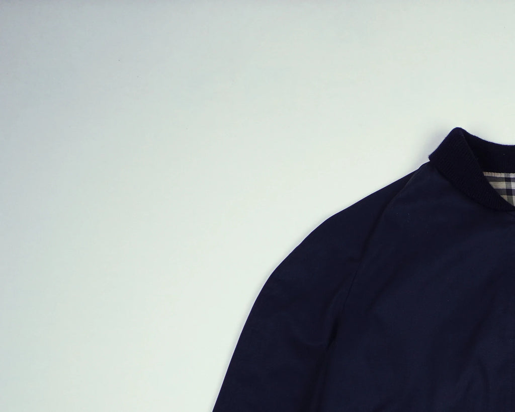 Burberry Navy Bomber Jacket L Polyester, Cotton