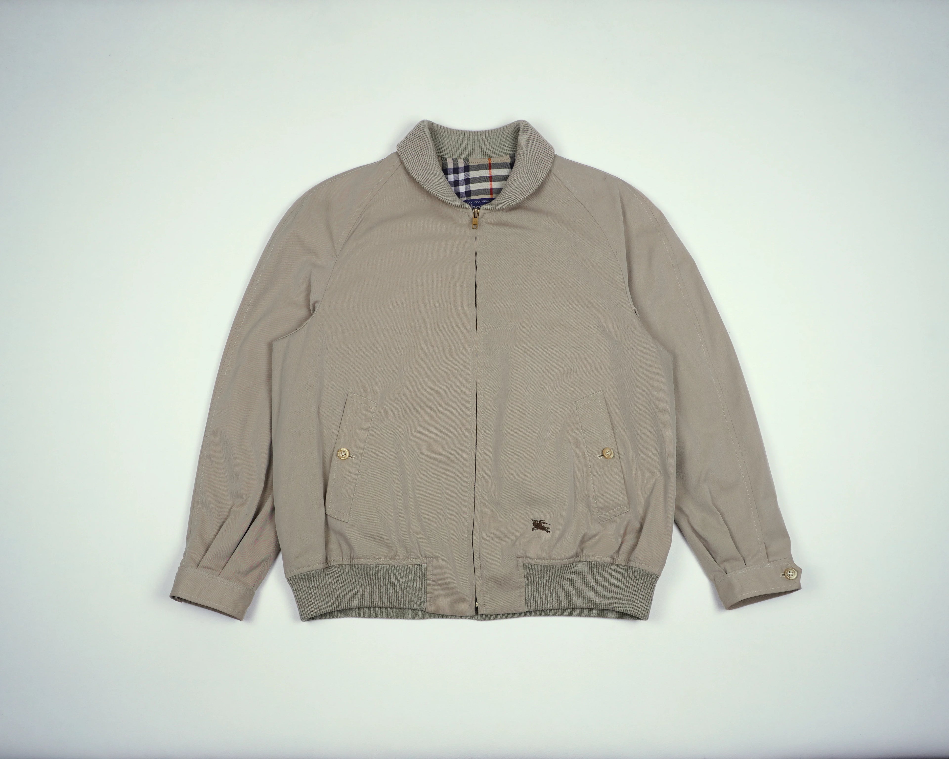 Burberry Beige Bomber Jacket S Polyester, Cotton