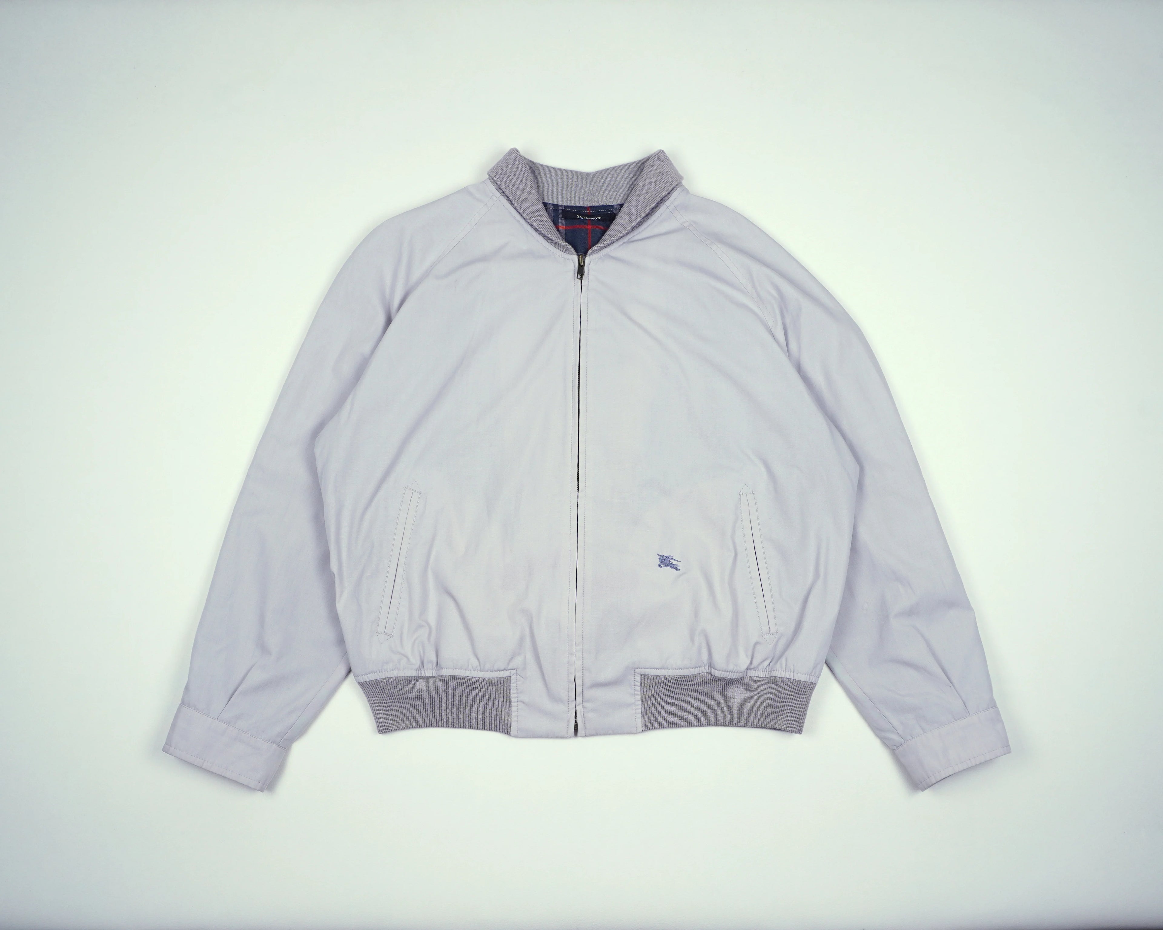 Burberry Blue Bomber Jacket M Polyester, Cotton