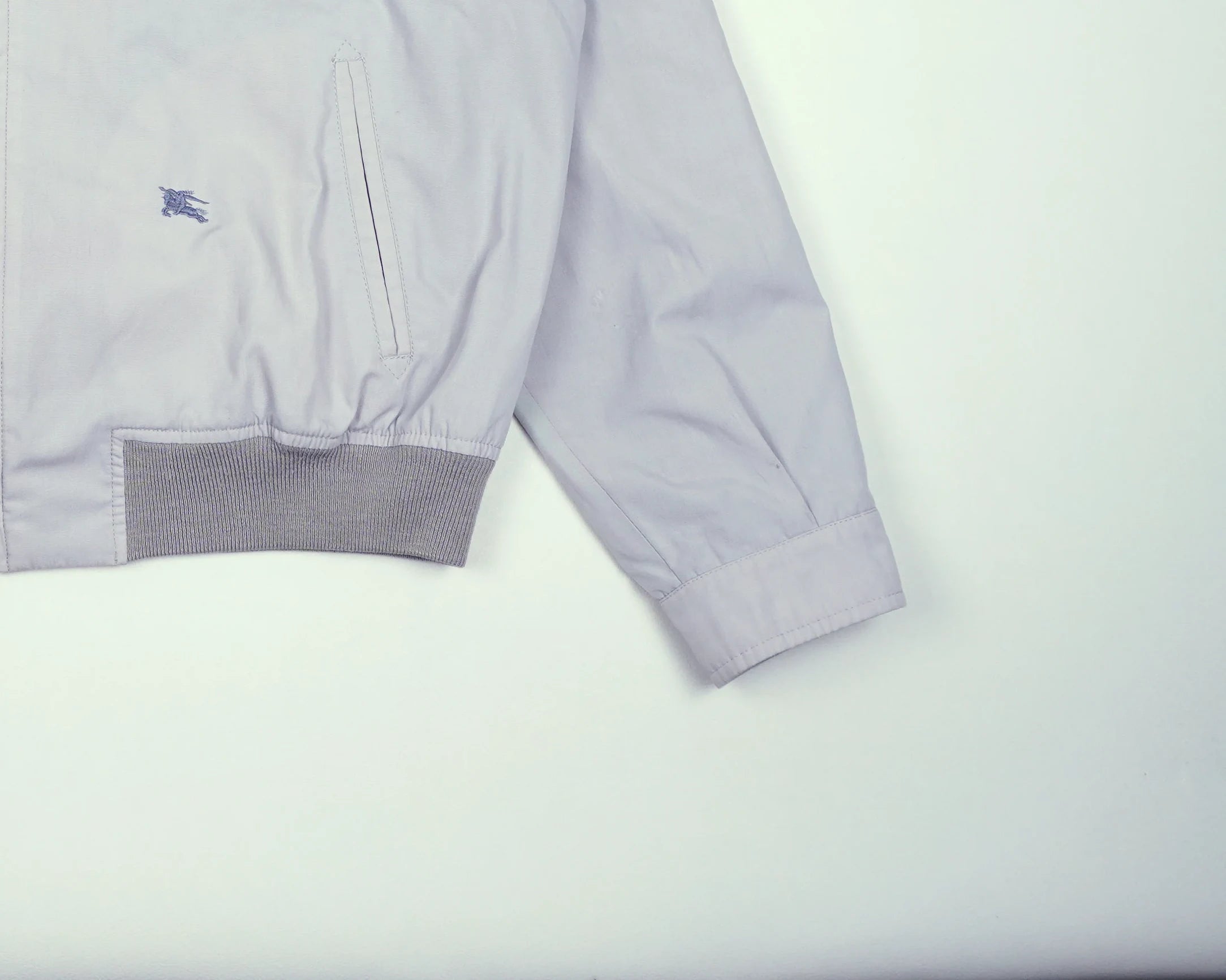 Burberry Blue Bomber Jacket M Polyester, Cotton