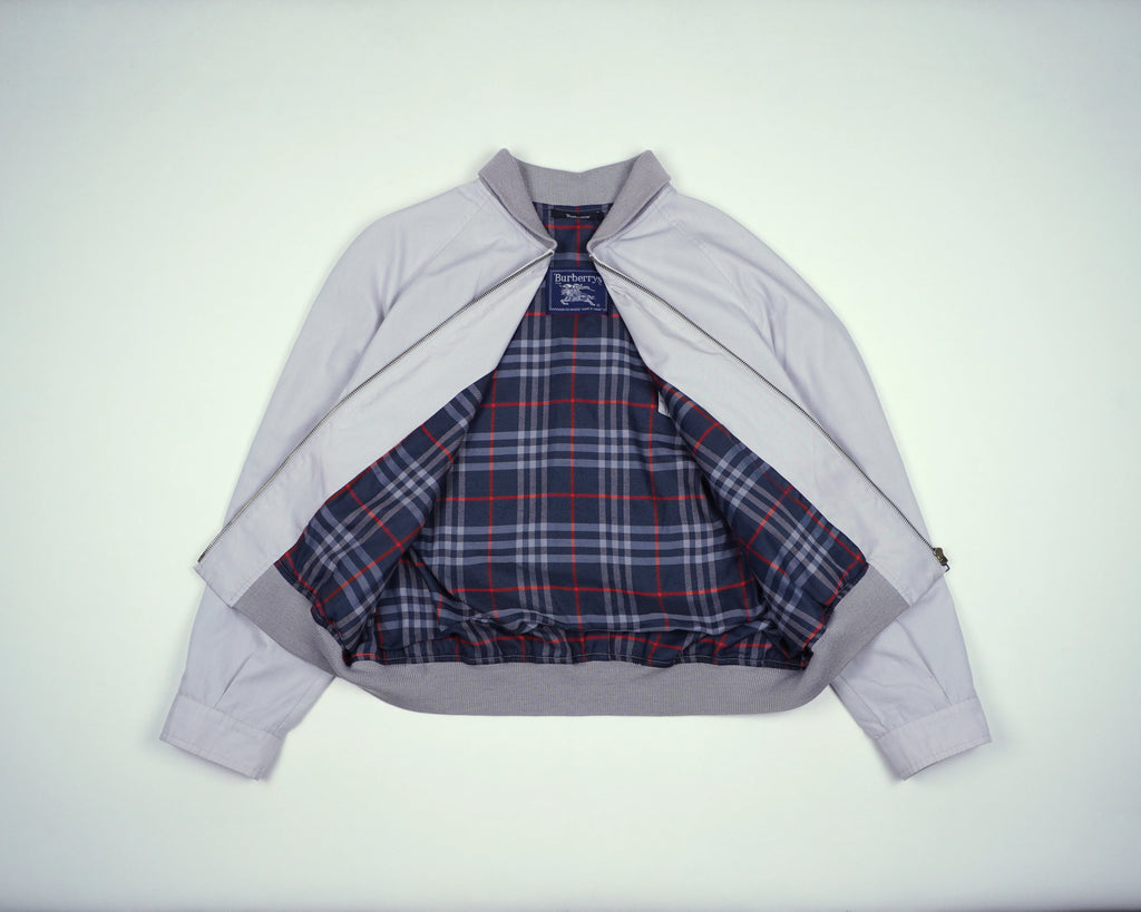 Burberry Blue Bomber Jacket M Polyester, Cotton