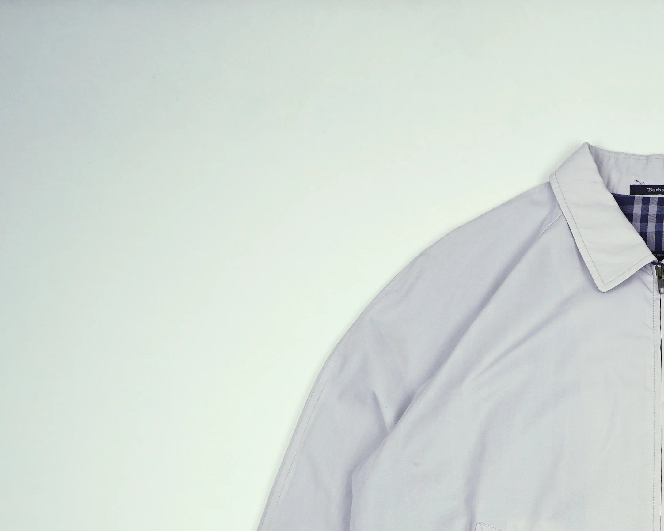 Burberry Blue Harrington Jacket M Polyester, Cotton