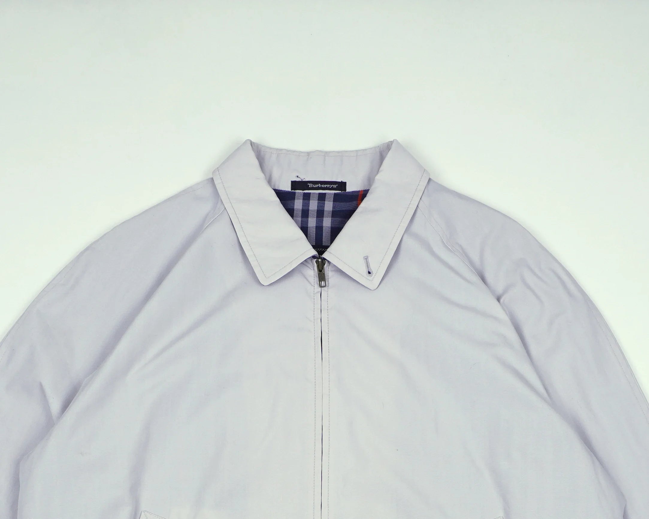 Burberry Blue Harrington Jacket M Polyester, Cotton