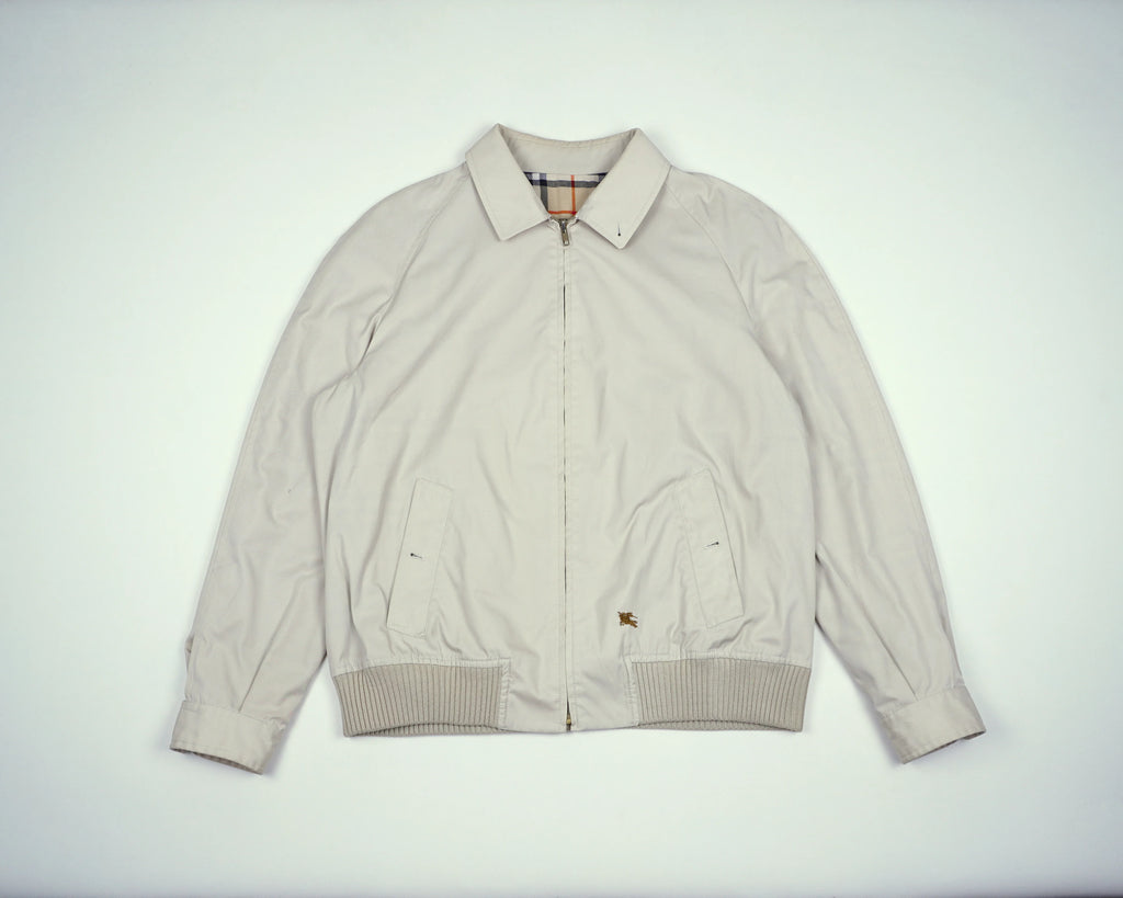 Burberry Beige Harrington Jacket M Polyester, Cotton