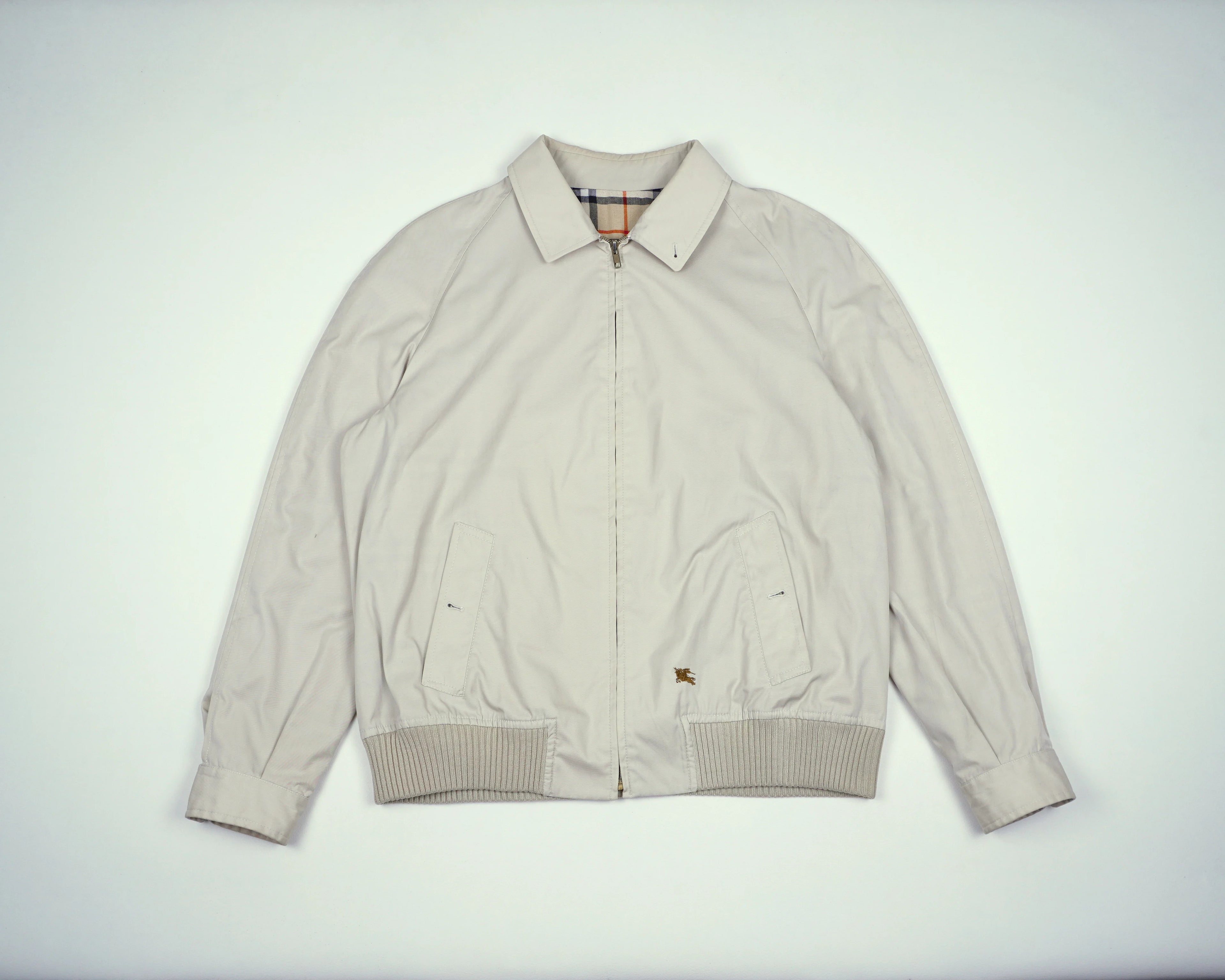 Burberry Beige Harrington Jacket M Polyester, Cotton