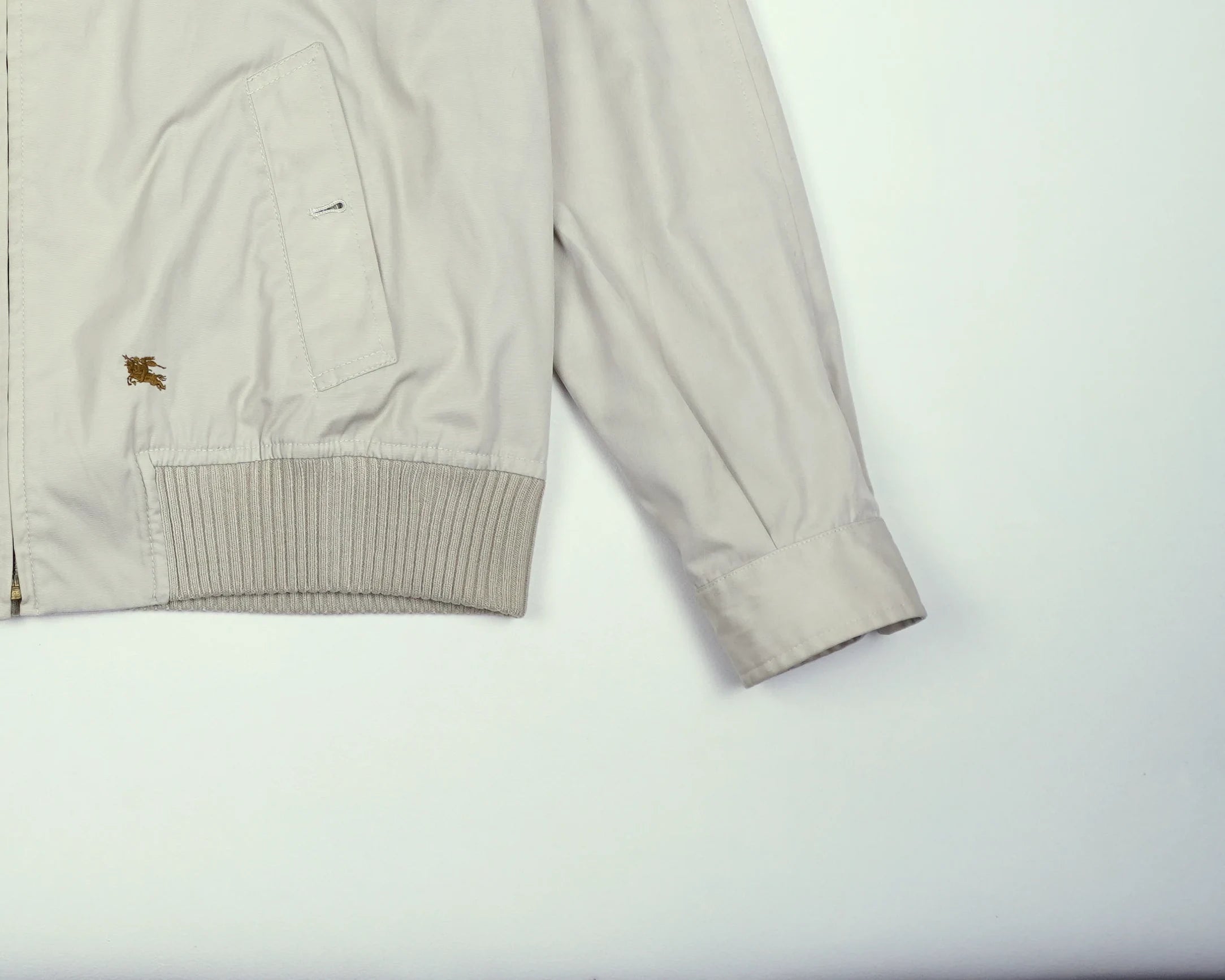 Burberry Beige Harrington Jacket M Polyester, Cotton