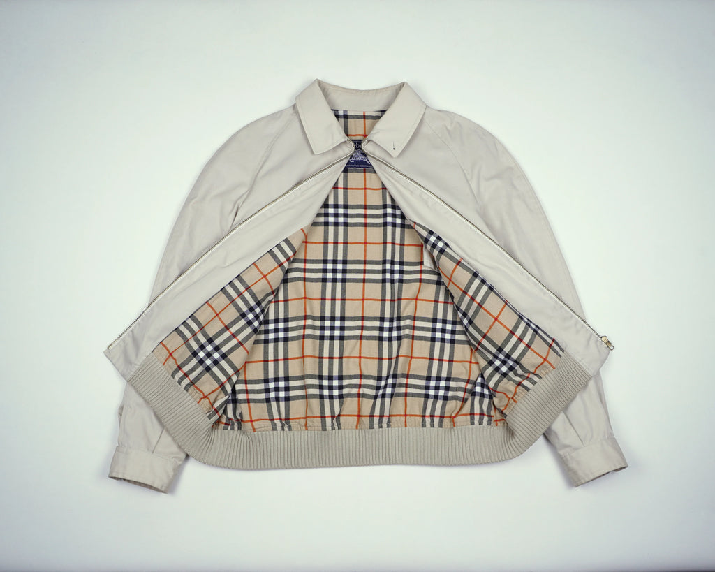 Burberry Beige Harrington Jacket M Polyester, Cotton