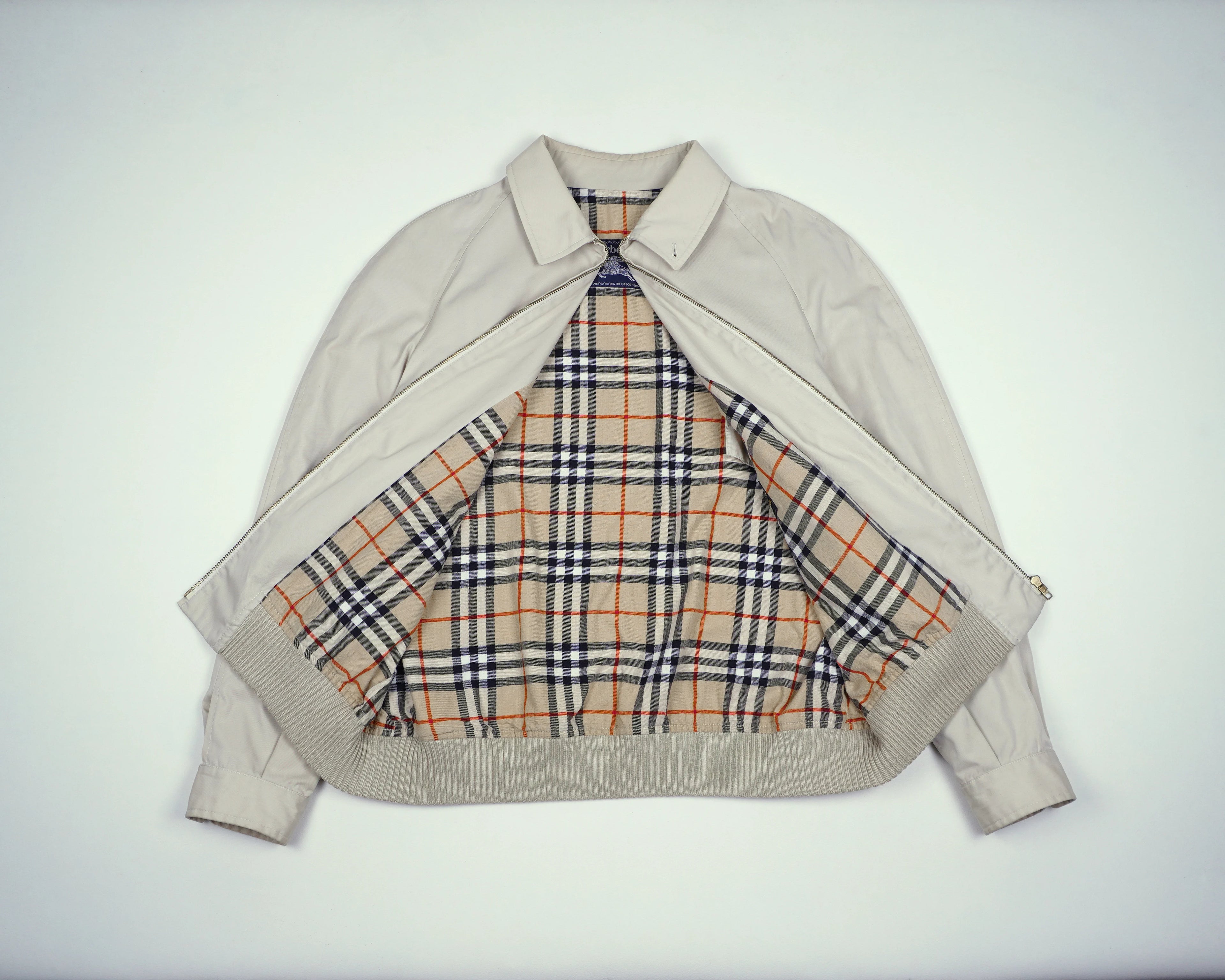 Burberry Beige Harrington Jacket M Polyester, Cotton