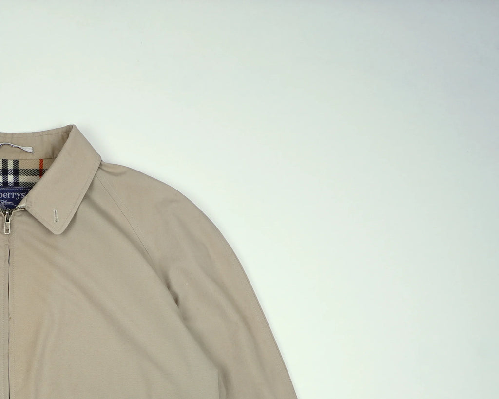 Burberry Beige Harrington Jacket M Polyester, Cotton